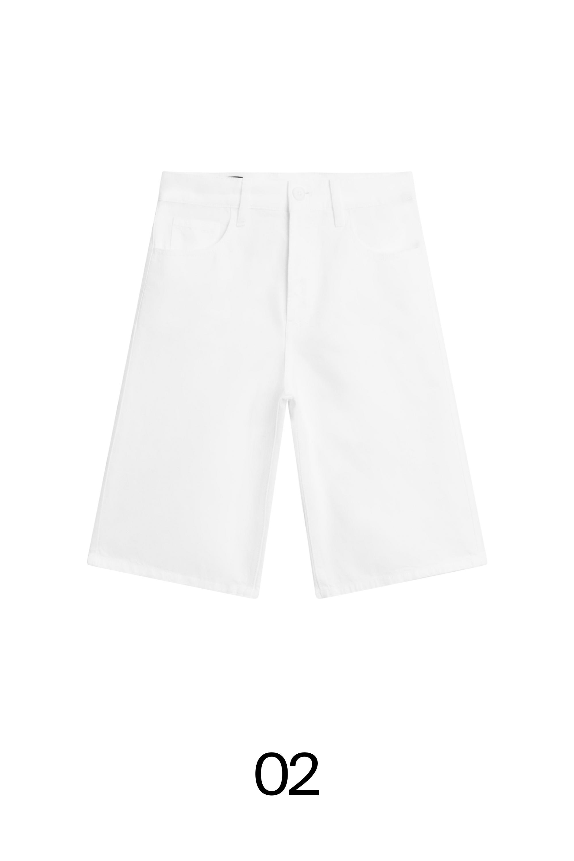 Cotton and linen blend Bermuda shorts — Off white