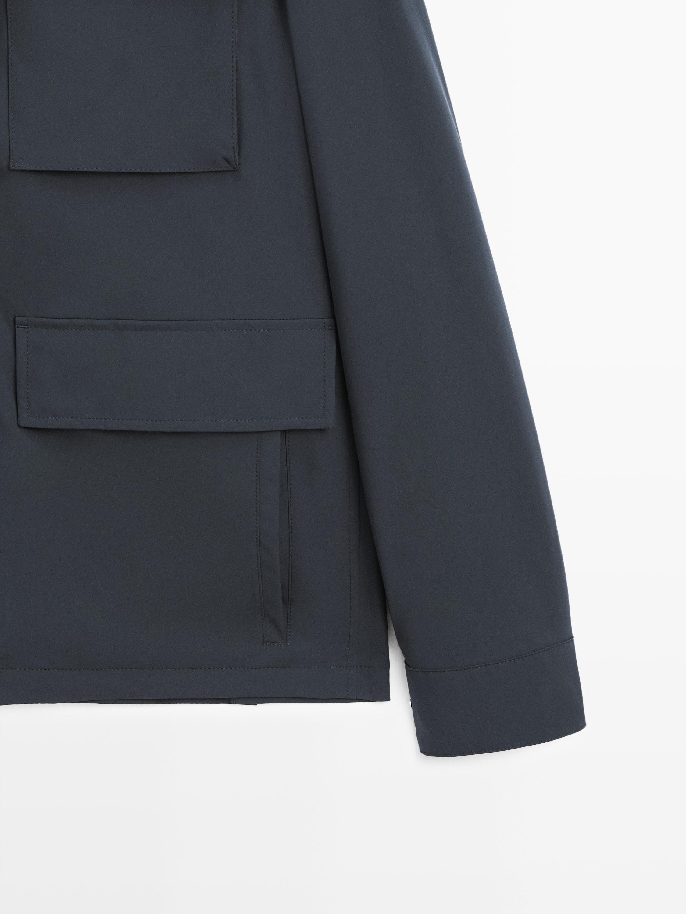 Stretch fabric jacket — NAVY BLUE
