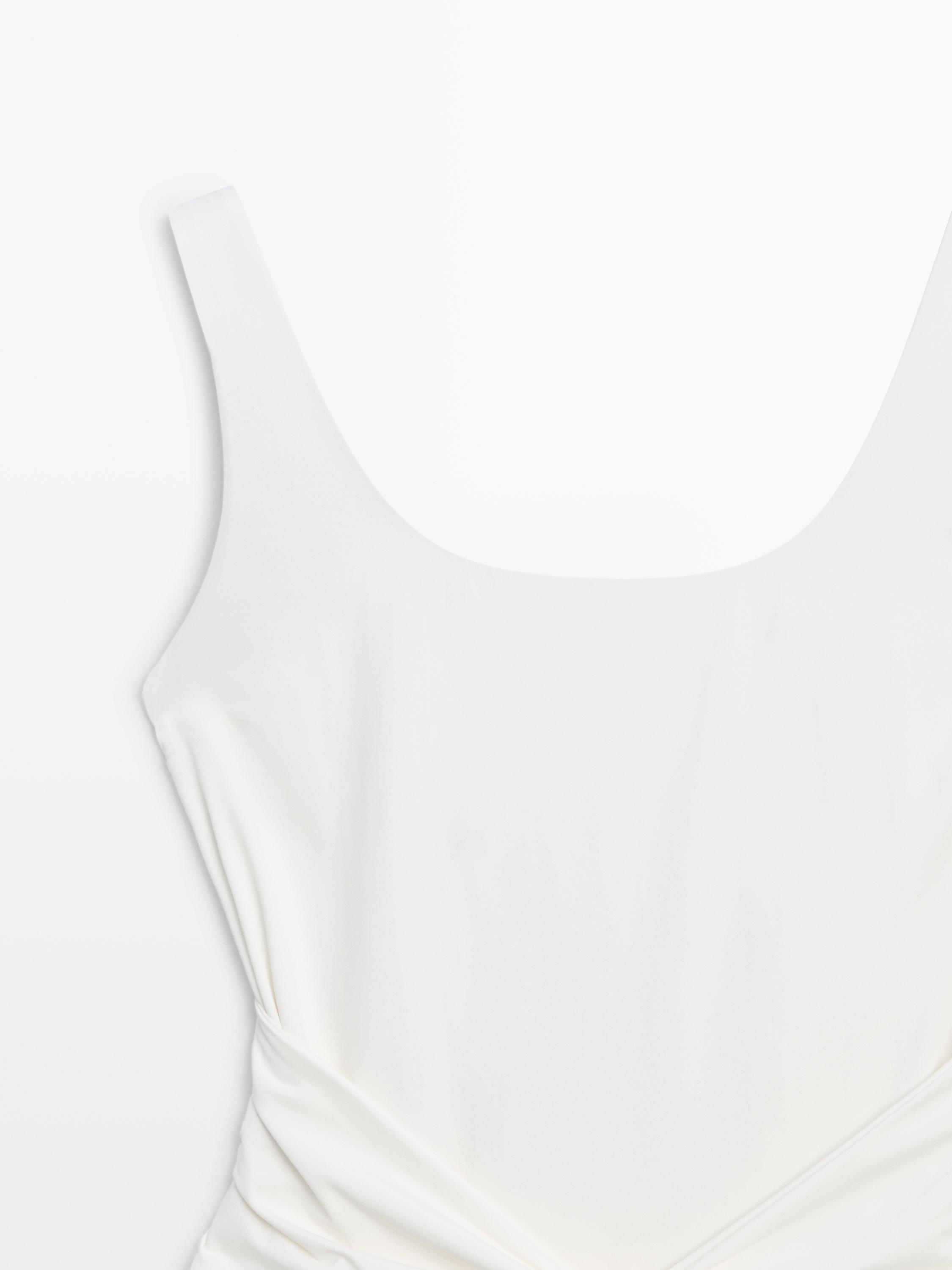 Swimsuit with rhinestone detail — Off white