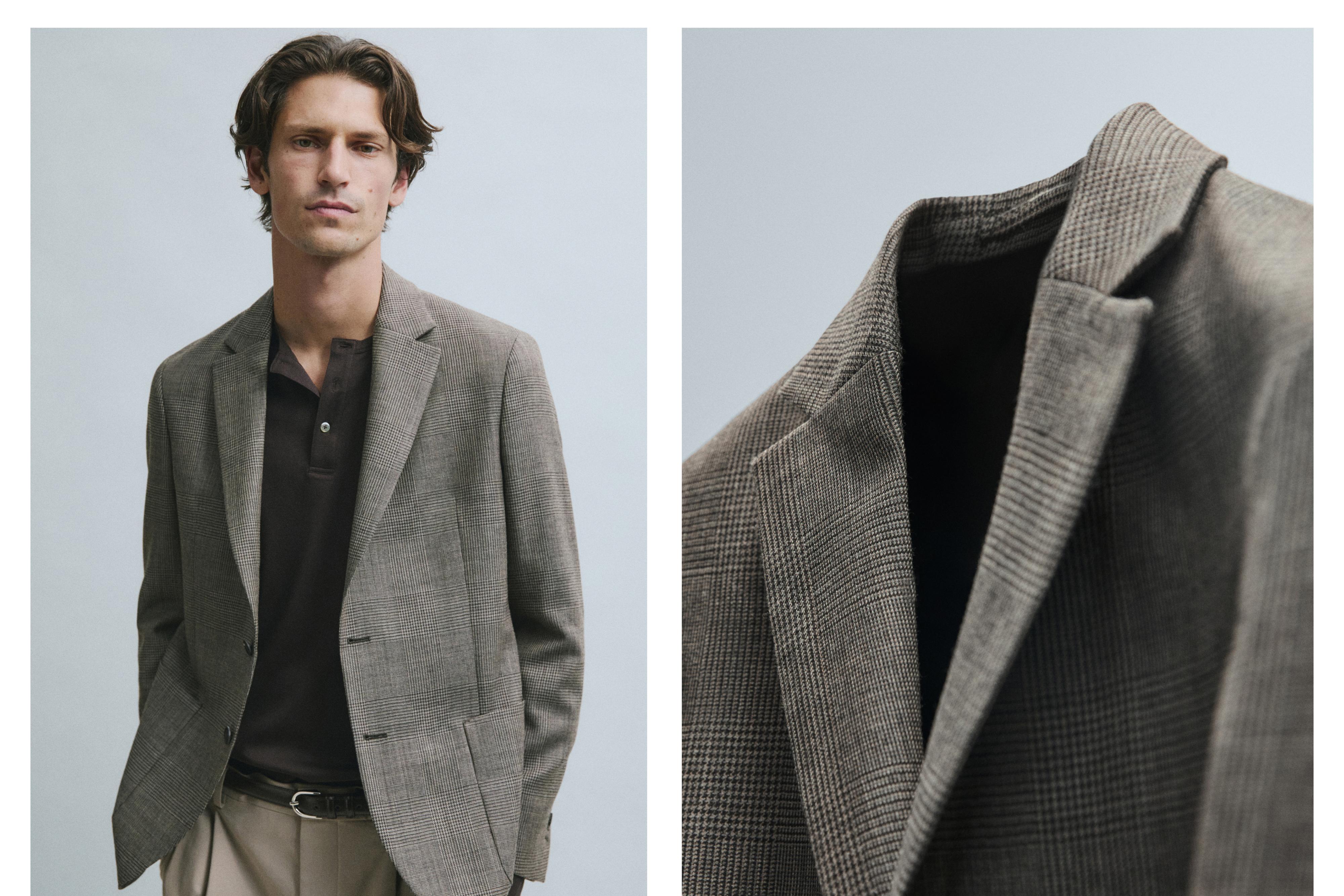 Blazer tailored en laine à carreaux