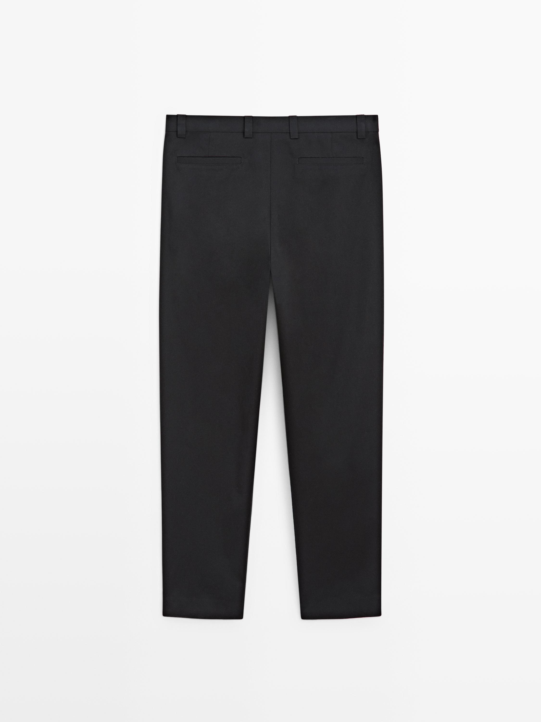 Cotton trousers with darts