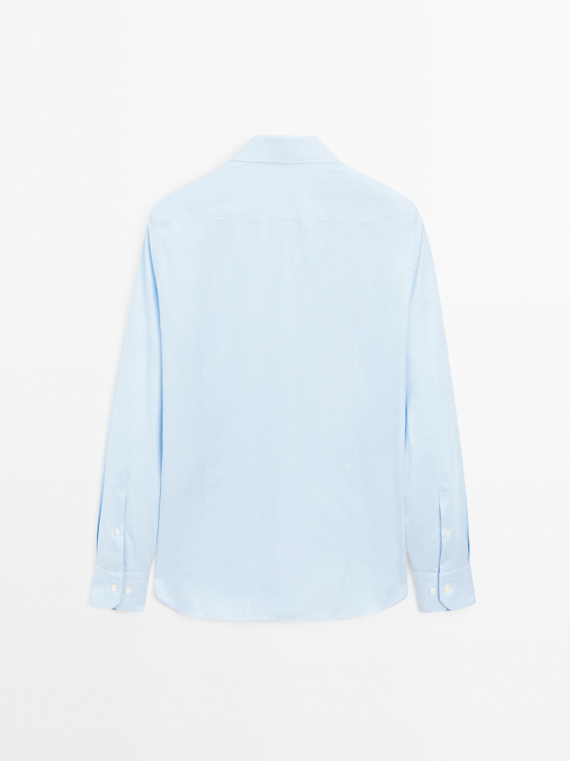 Slim fit striped shirt — SKY BLUE