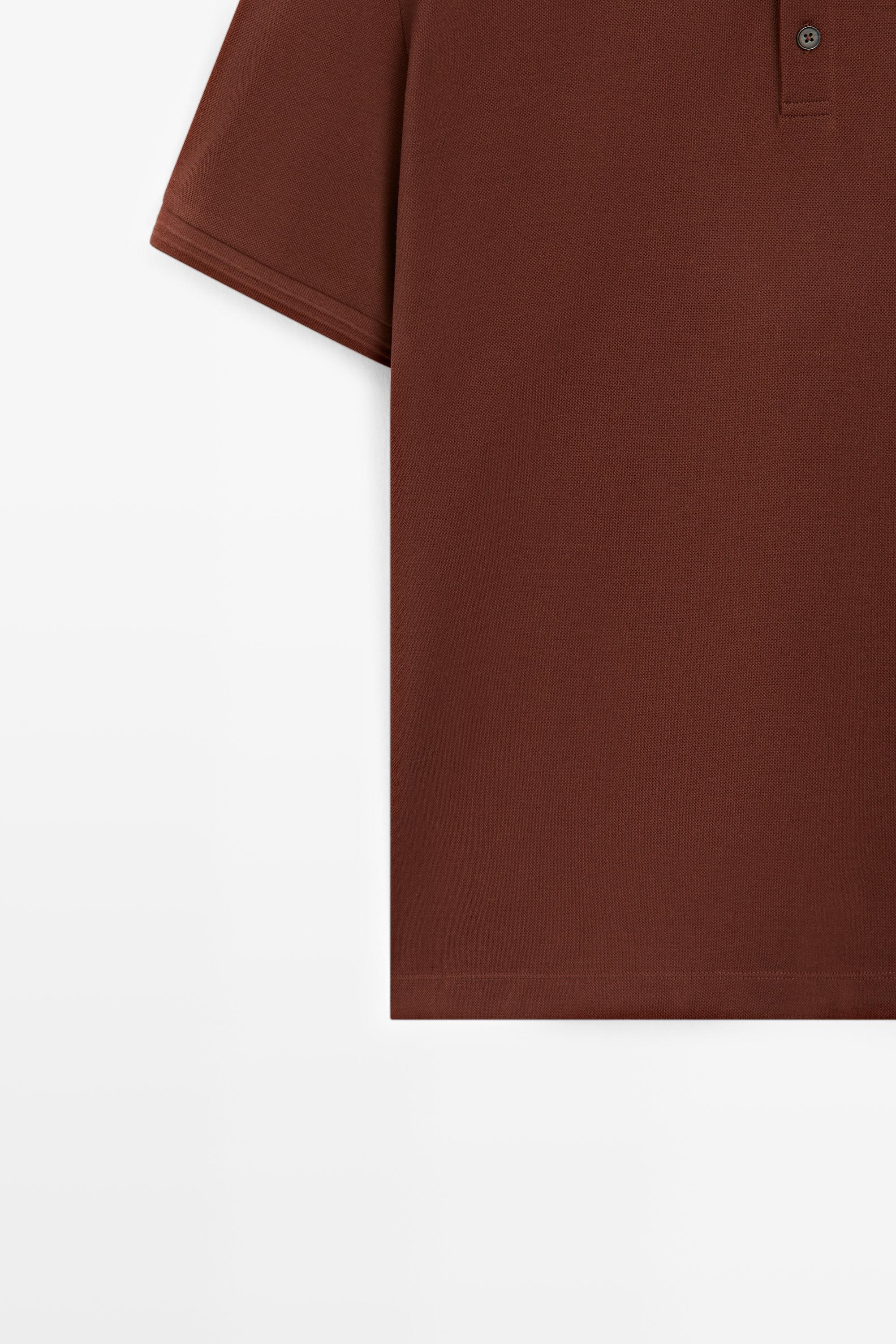 100% cotton short sleeve polo shirt — TERRA-COTTA