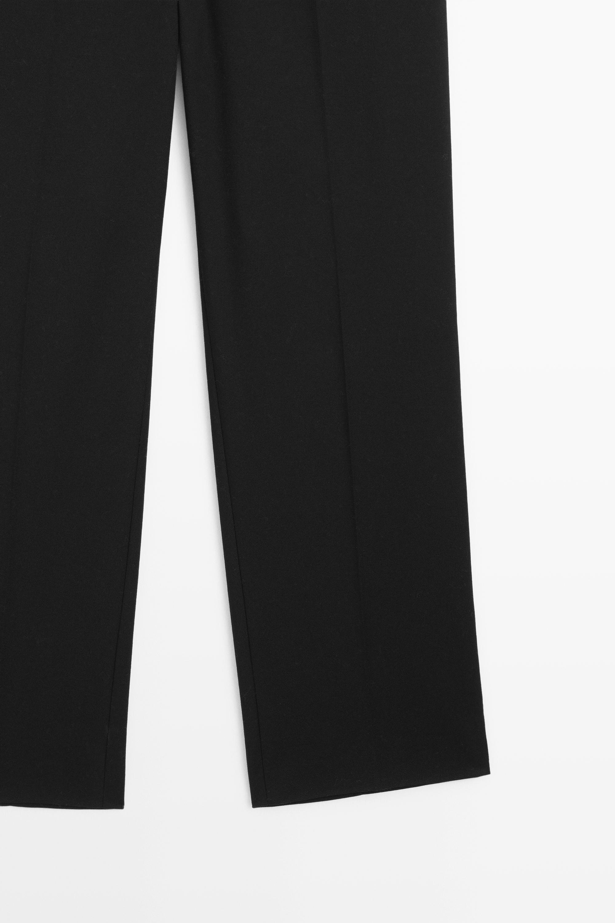 Straight stretch trousers — BLACK