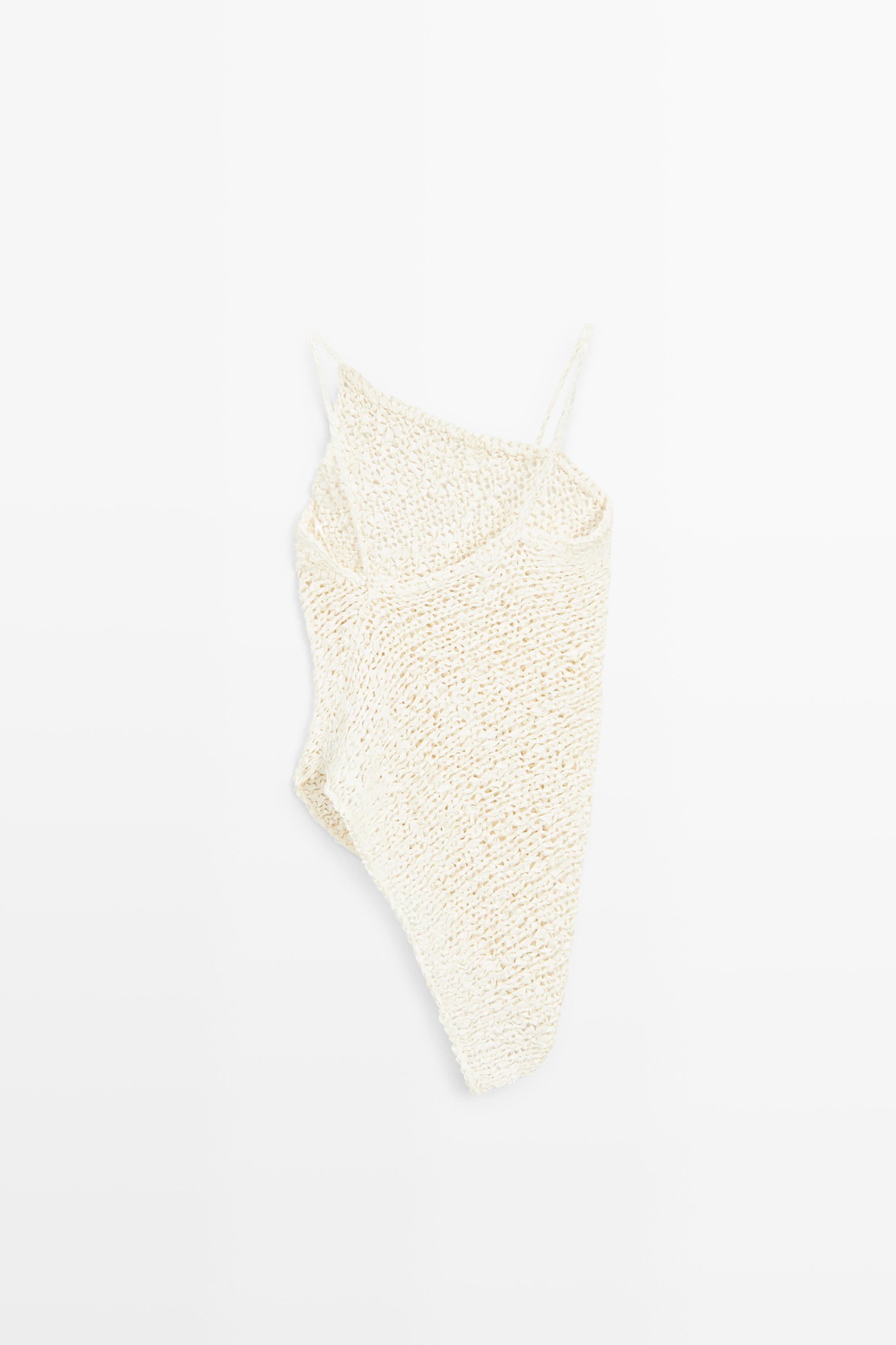 Open-knit asymmetric top - STUDIO — Off white