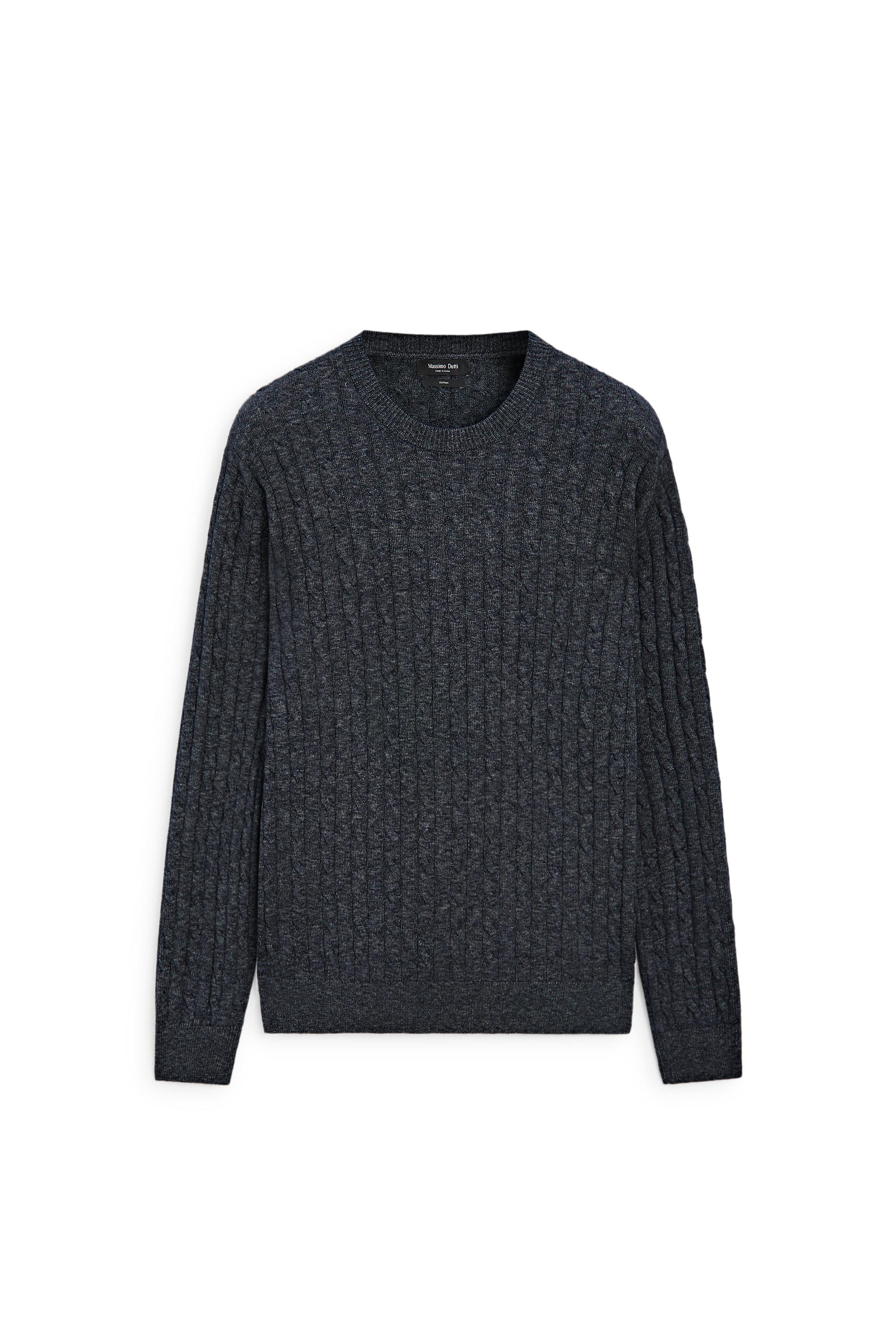 Massimo Dutti Örgü dokulu bisiklet yaka triko kazak görsel 3