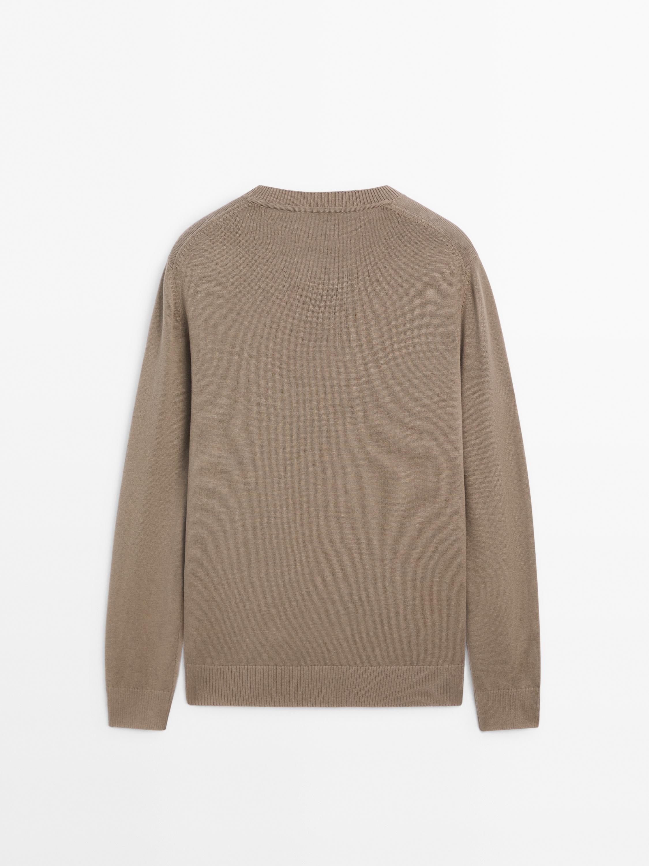 Cotton blend knit sweater