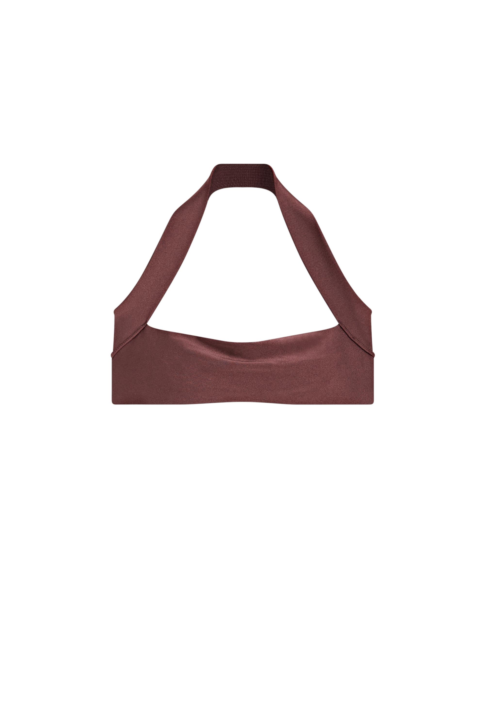Shimmery halter bikini top — BROWN