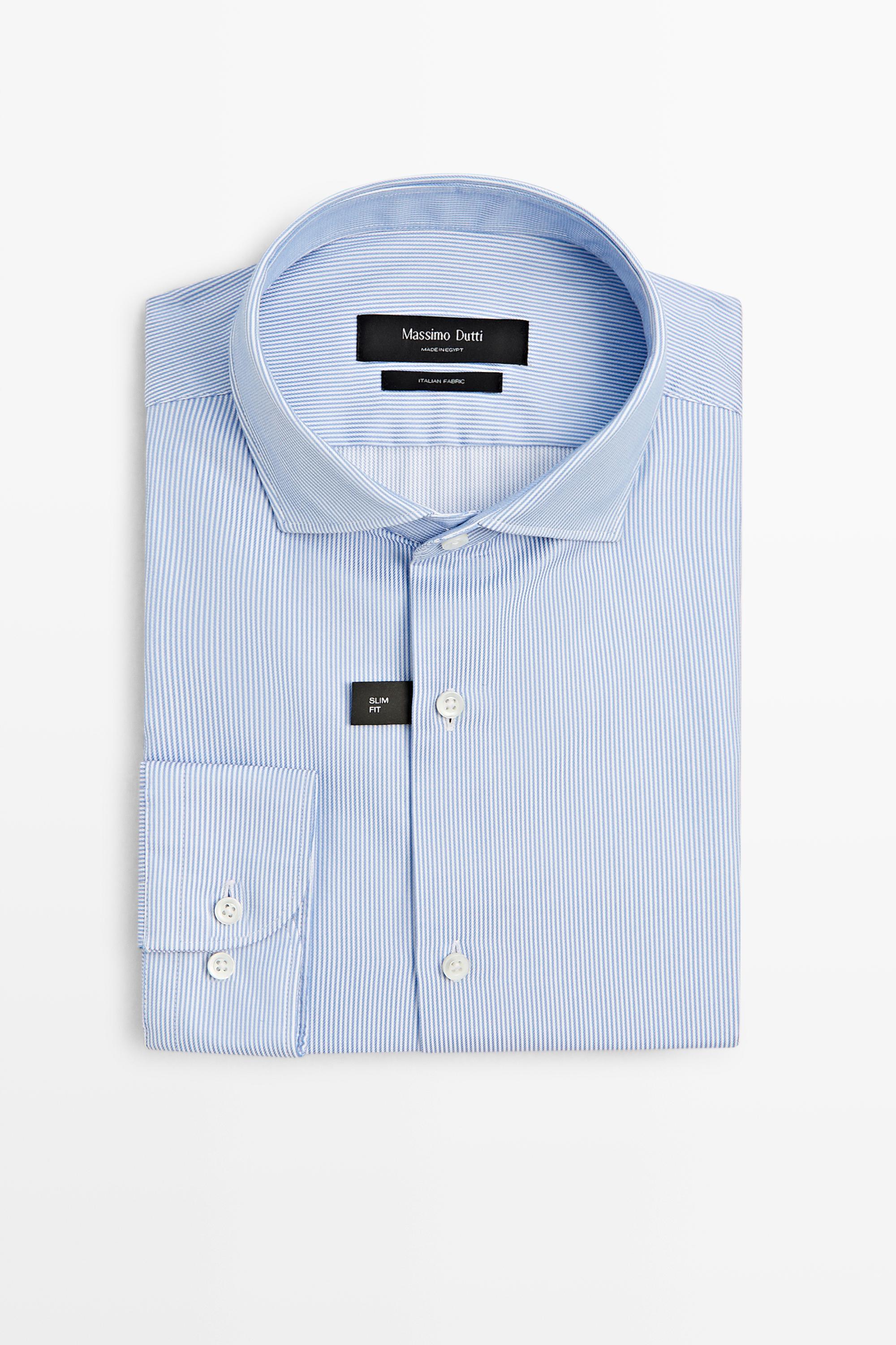 Camisa slim fit de rayas 100% algodón