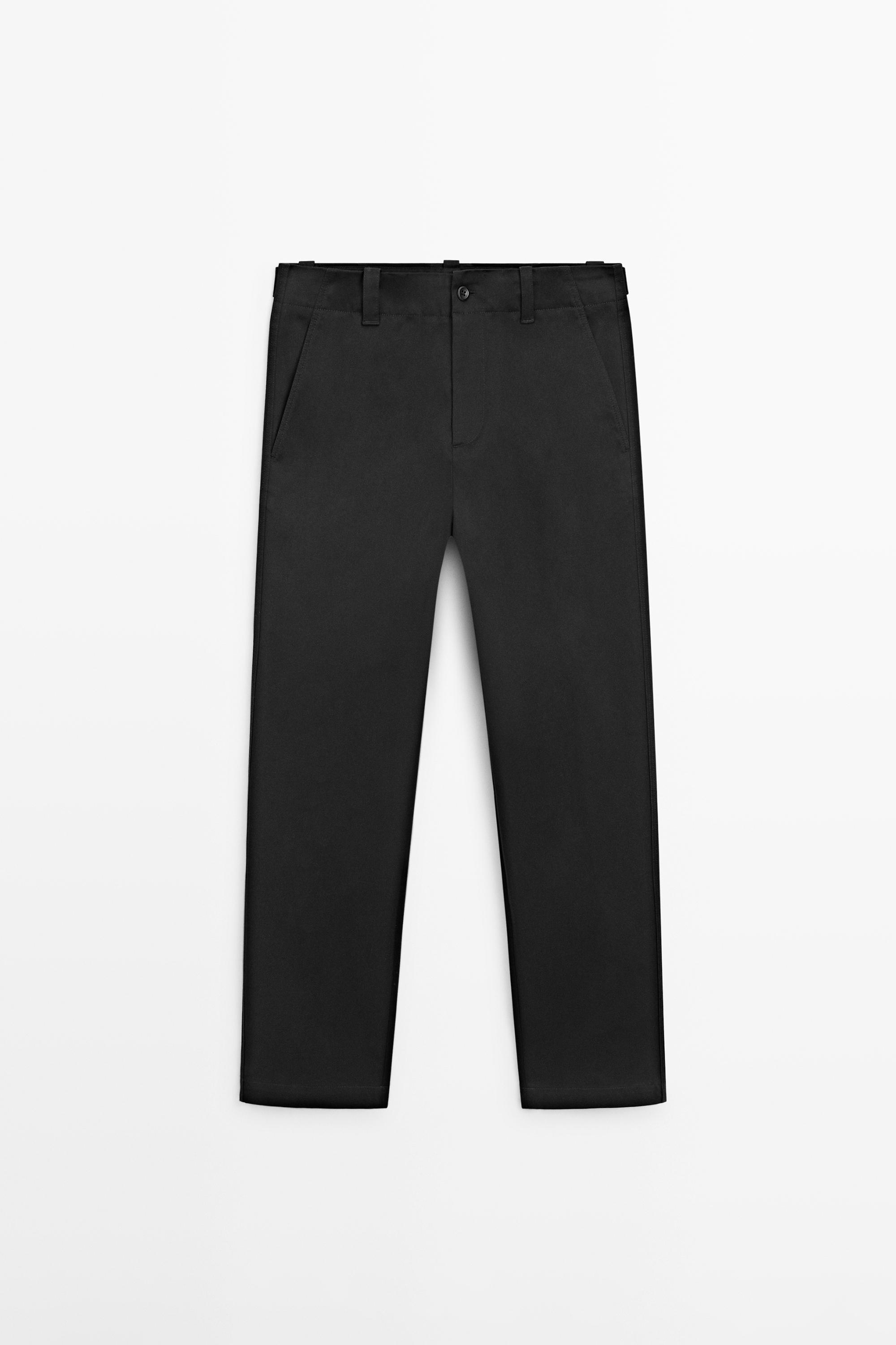 Cotton blend pants with waist detail