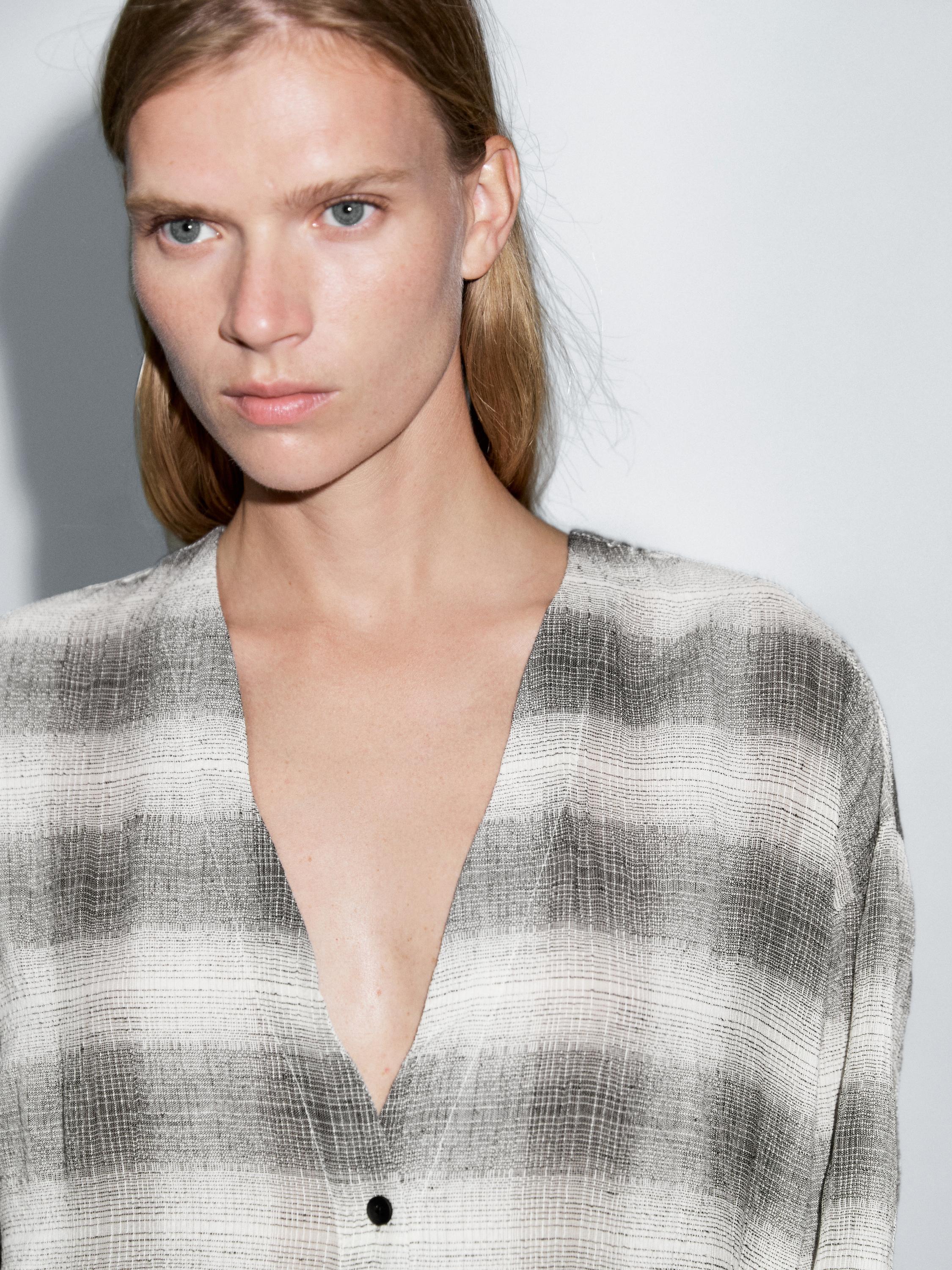 Robe longue tunique à carreaux