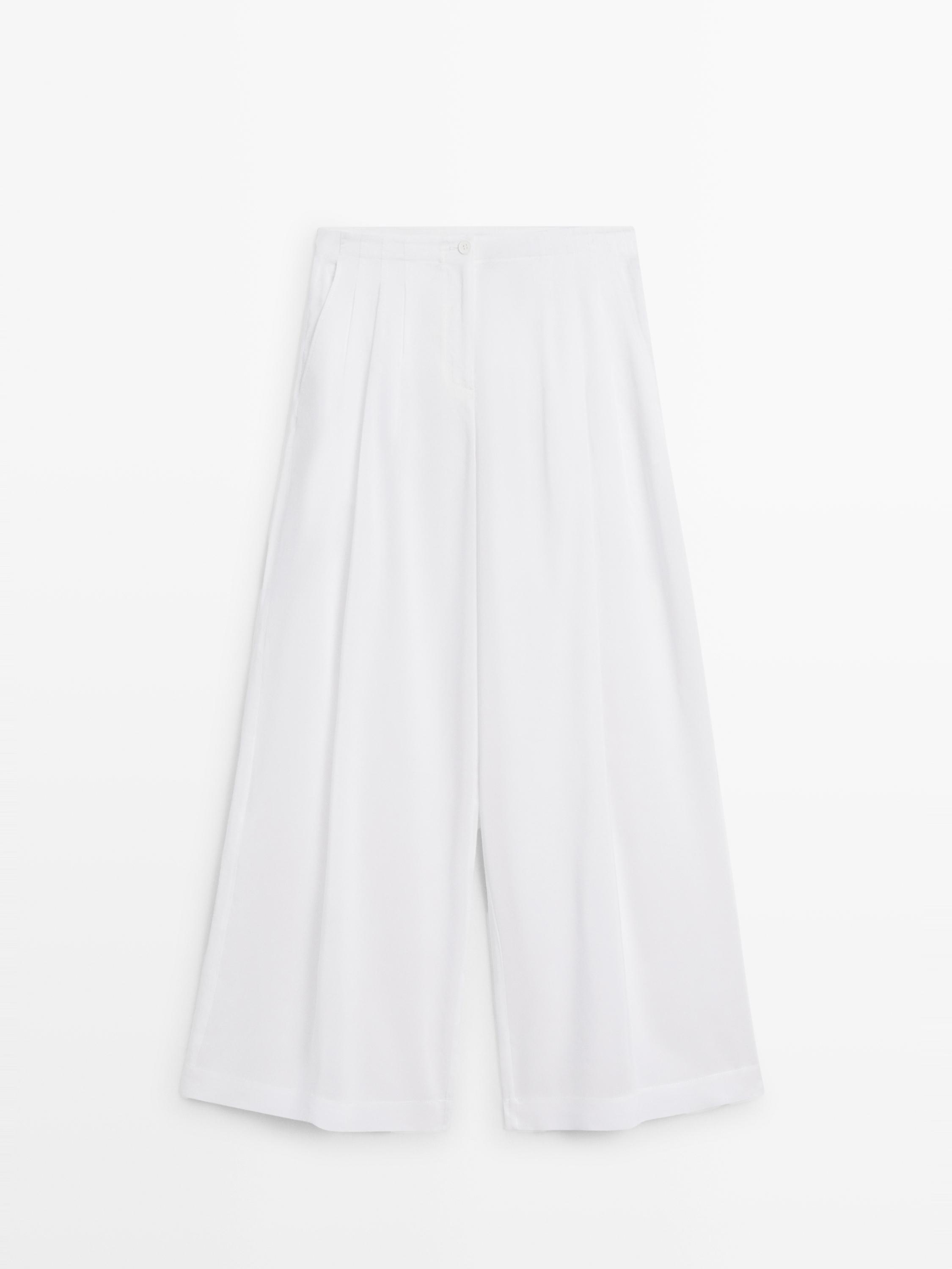 Flowing linen blend trousers