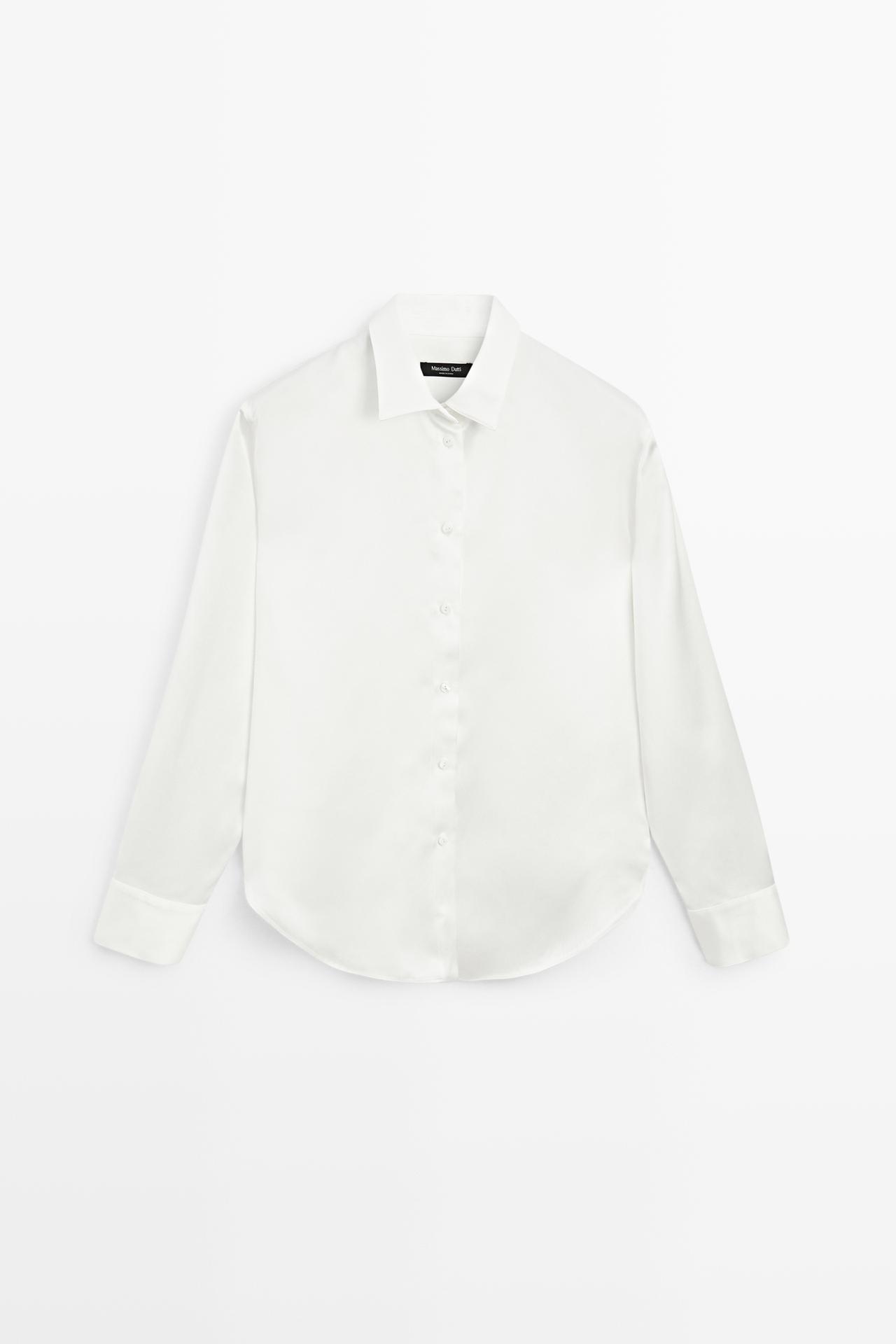 Flowing satin shirt — WHITE