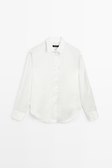 Flowing satin shirt — WHITE 2
