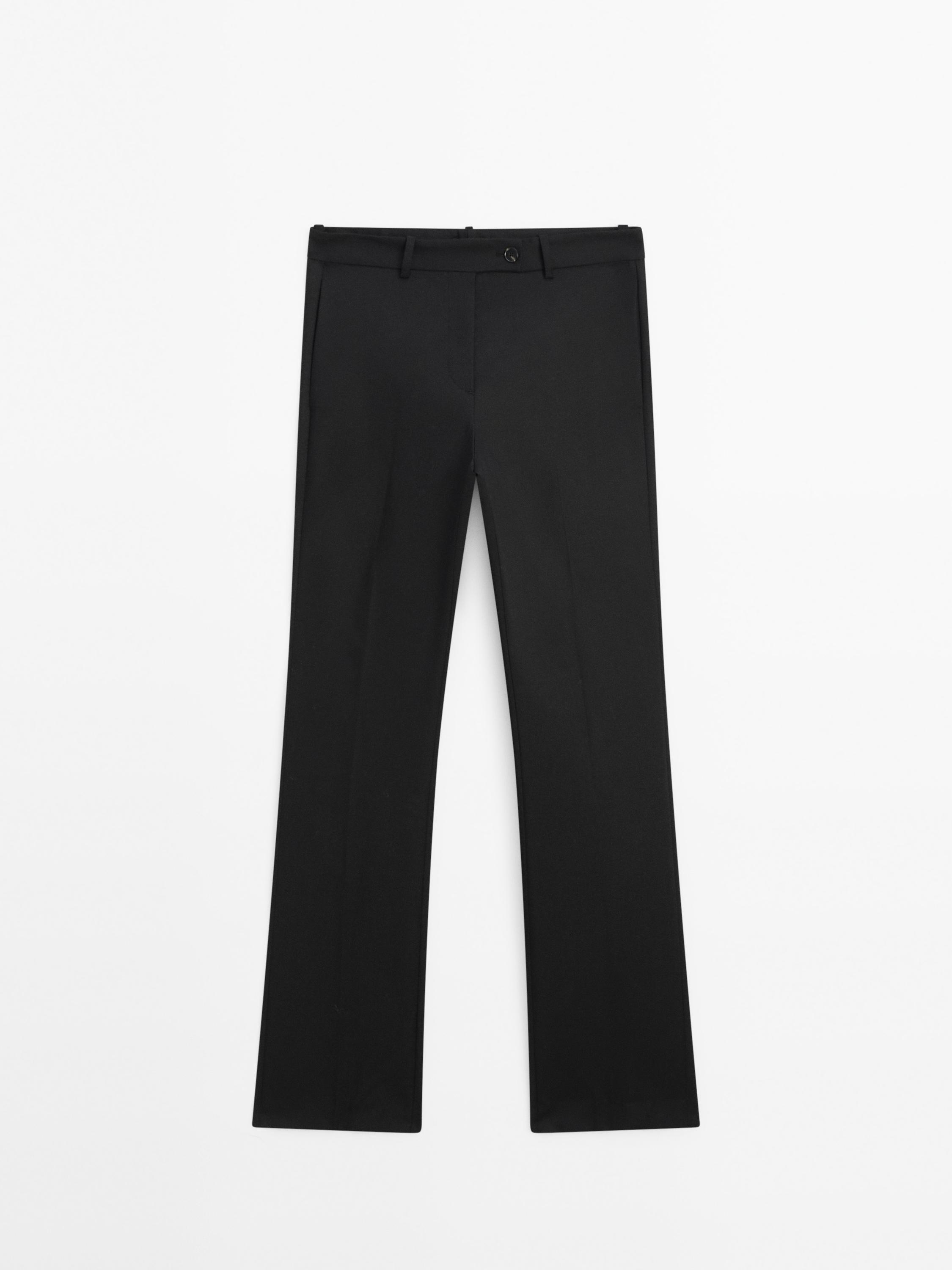 100 Wool Flared Trousers · Black · Dressy Massimo Dutti 3590