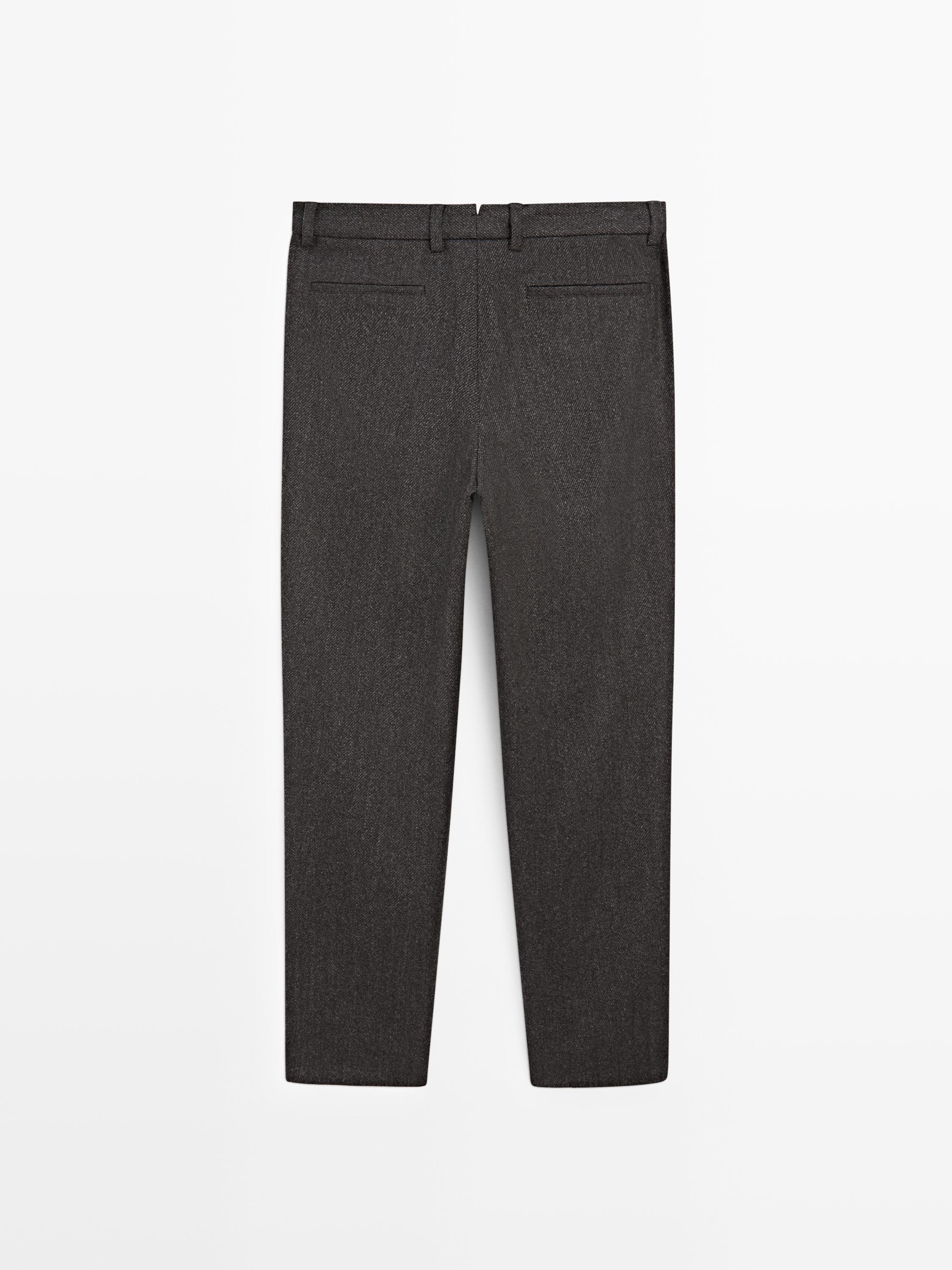 Twill wool blend trousers — GREY