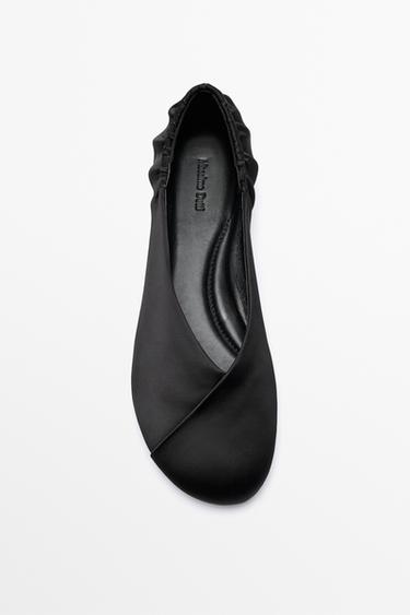 Crossover ballet flat — BLACK 3