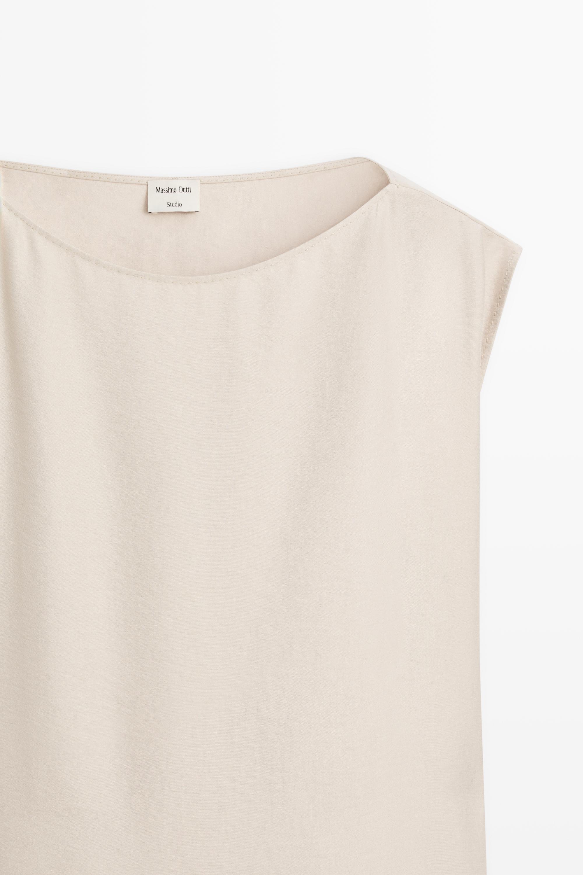 Asymmetrical drape detail dress - STUDIO — STONE