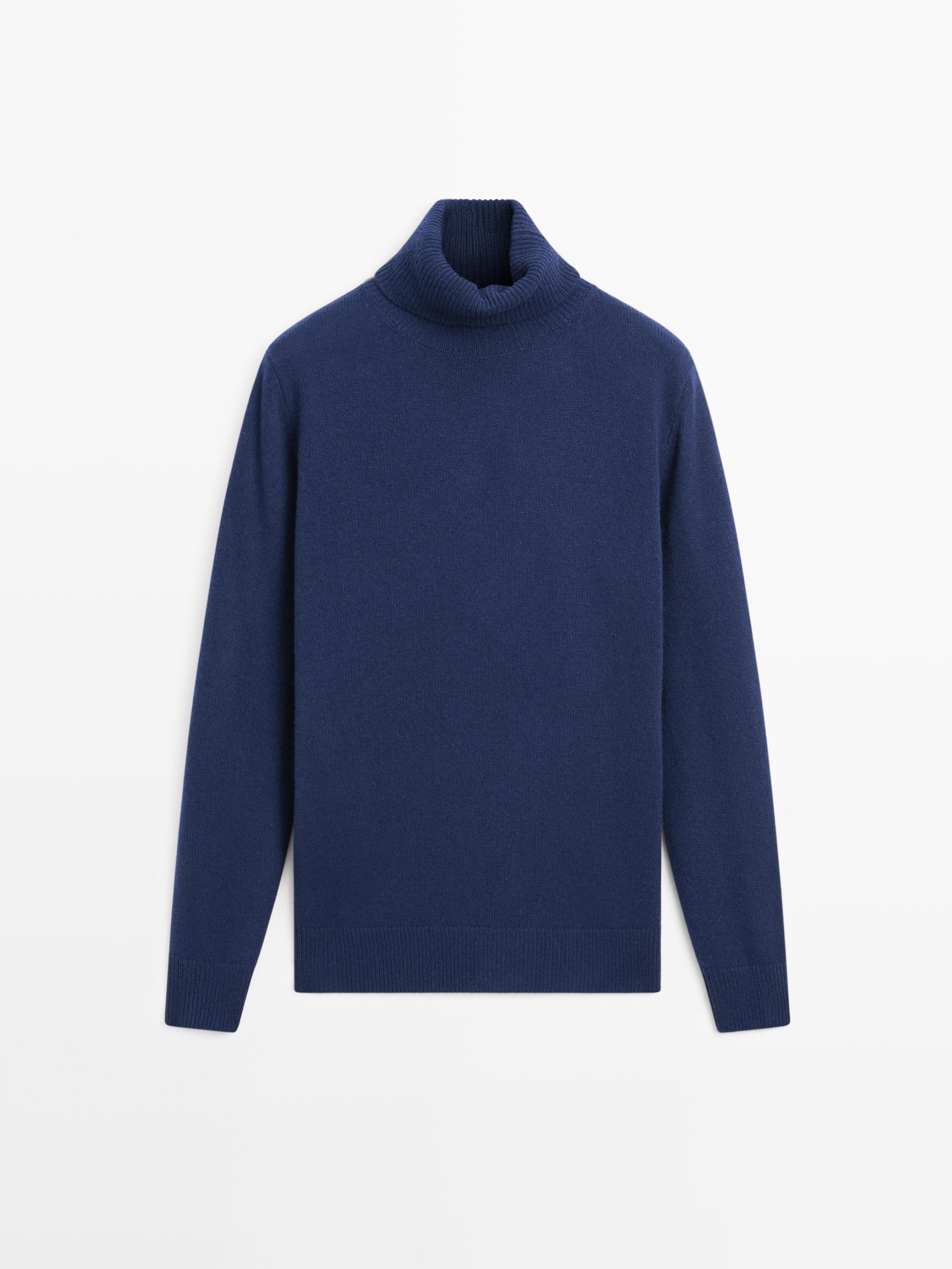 Long knit turtleneck sweater