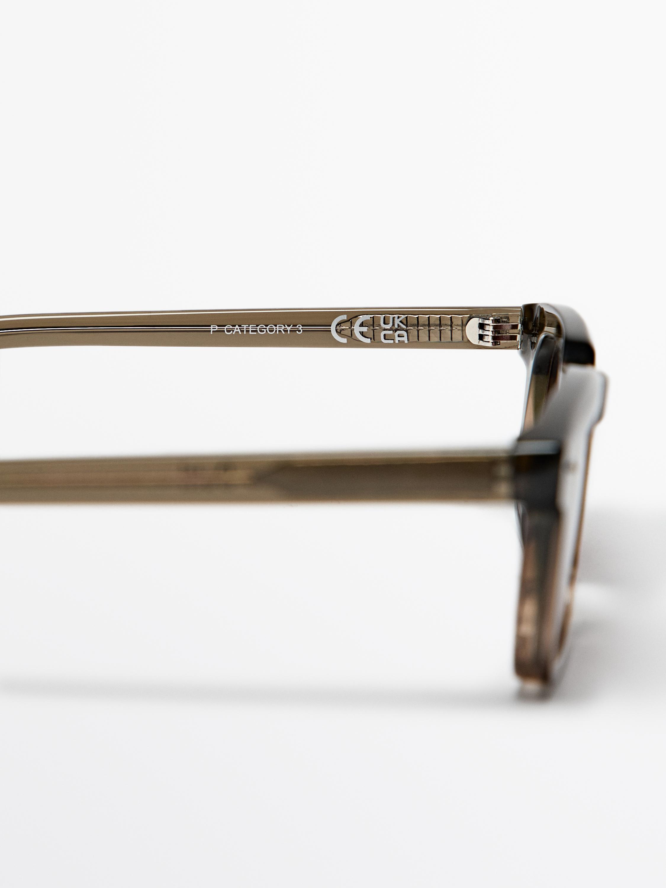 Narrow rectangular sunglasses — MOLE BROWN