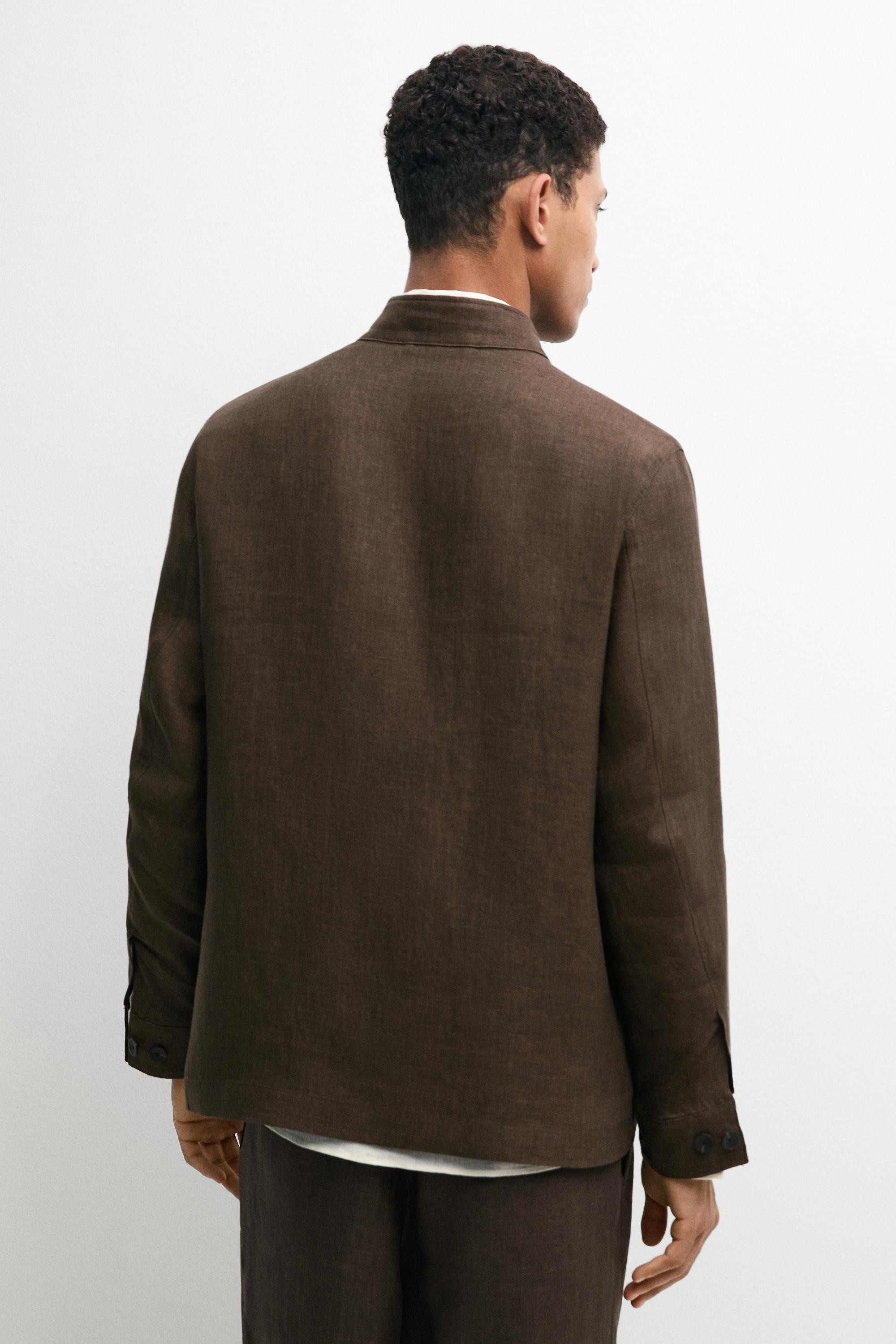 Total look faded linen overshirt — OCHRE