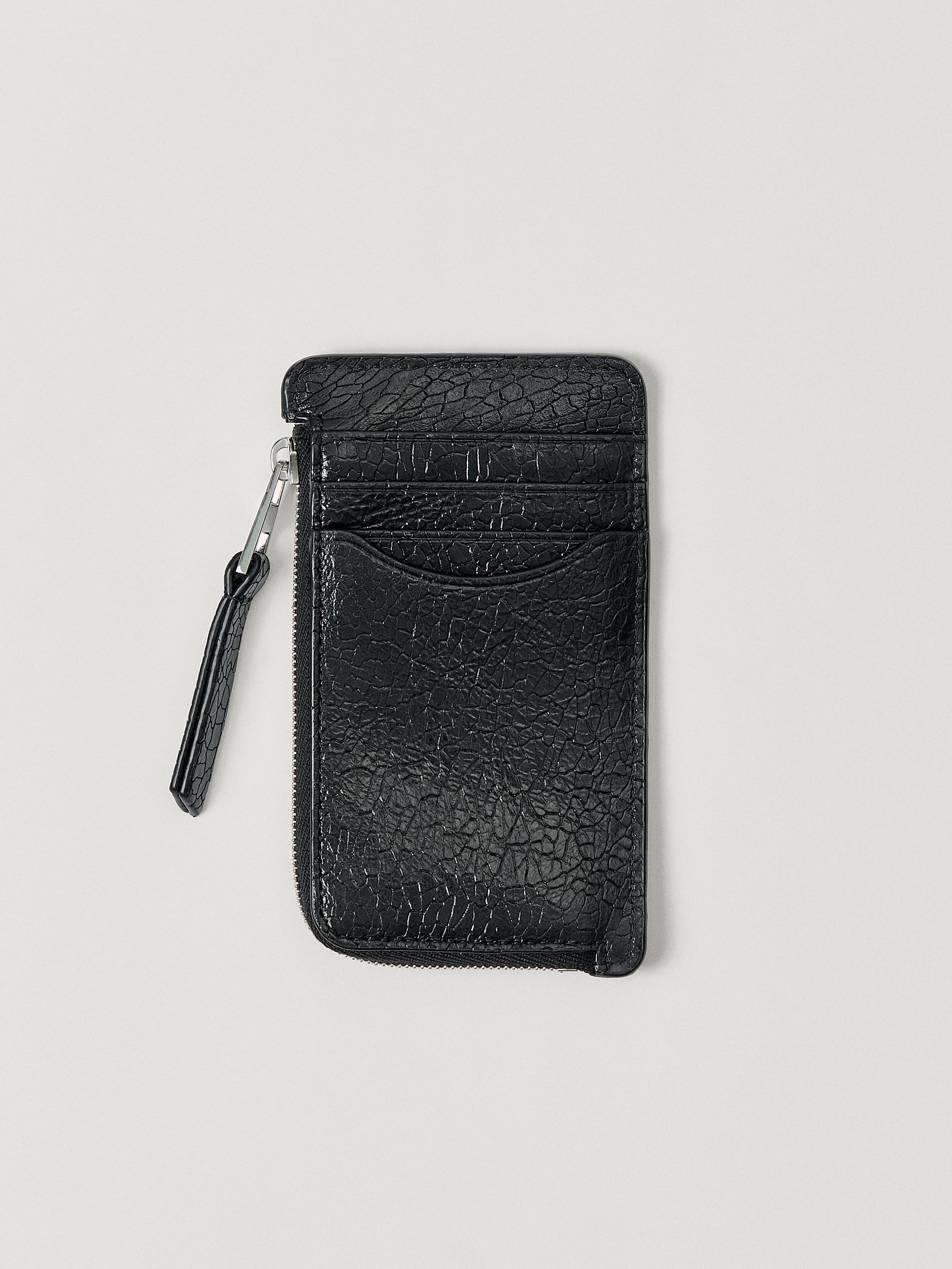 Nappa leather zipped card holder