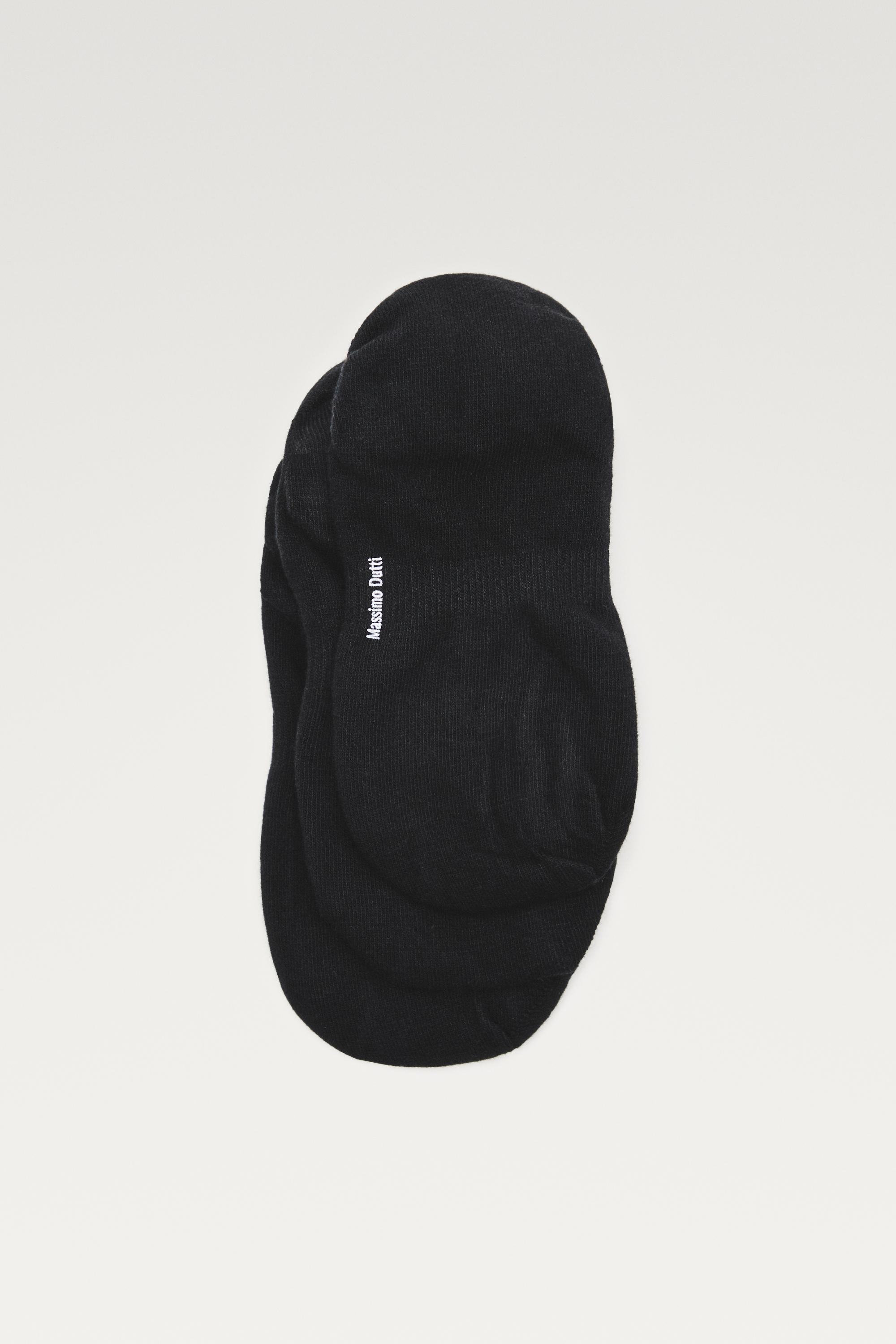 Pack of 3 pairs of no-show cotton blend socks — BLACK