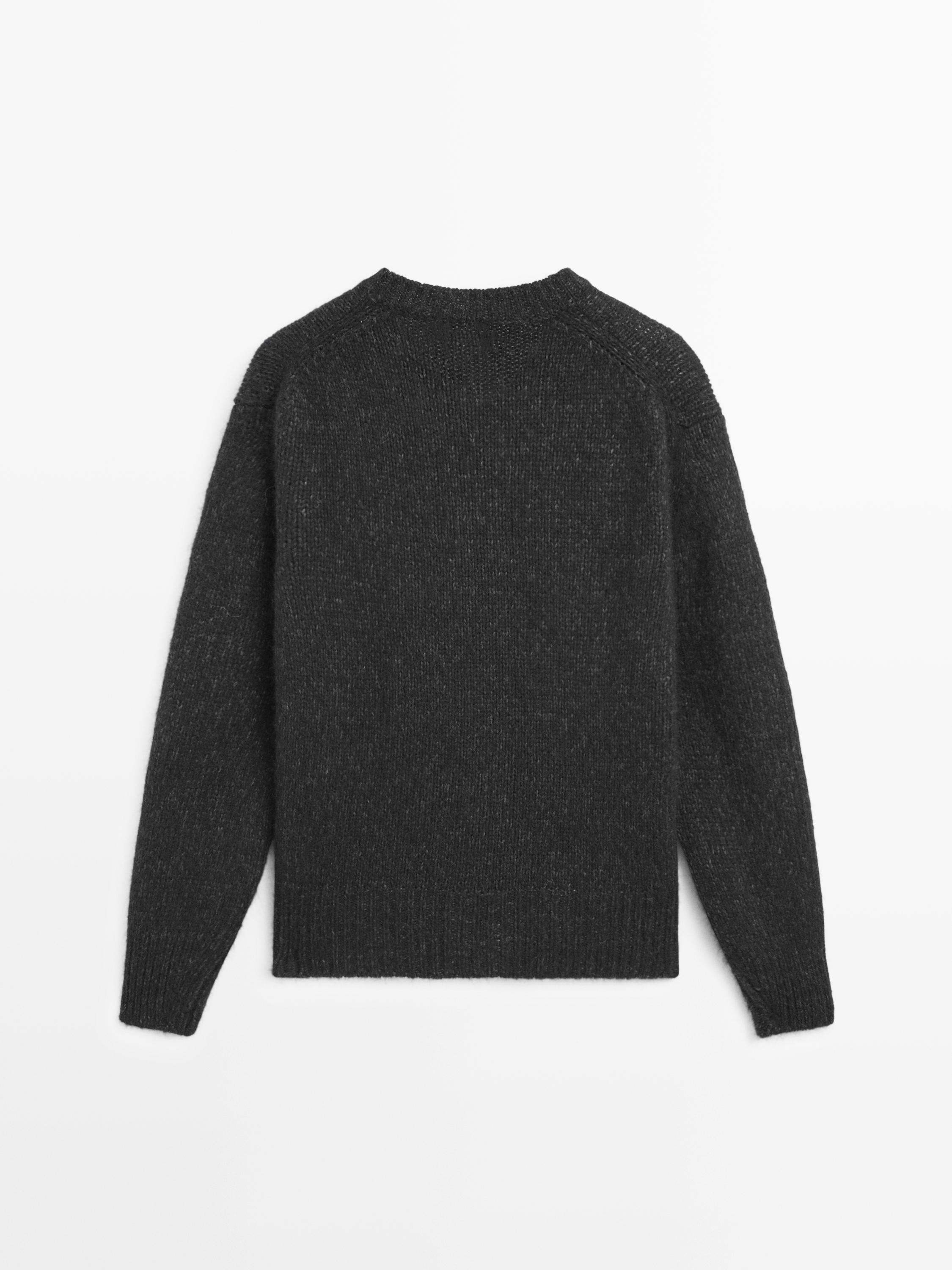 V-neck knit sweater