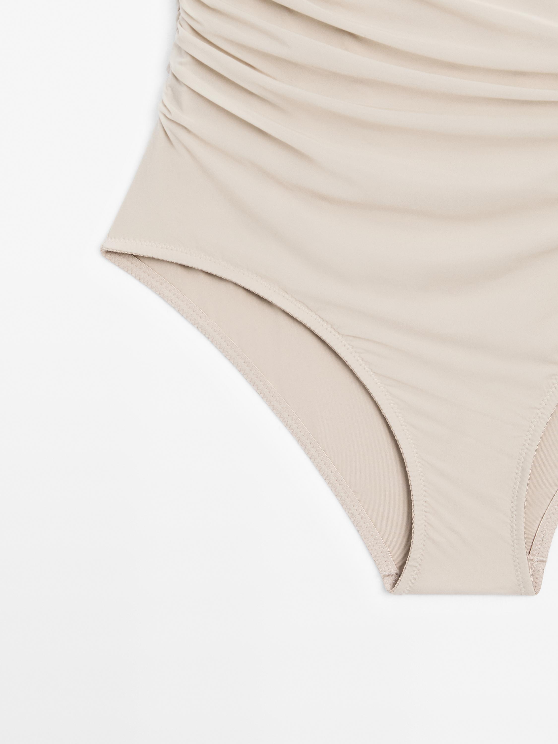 Draped tulle swimsuit