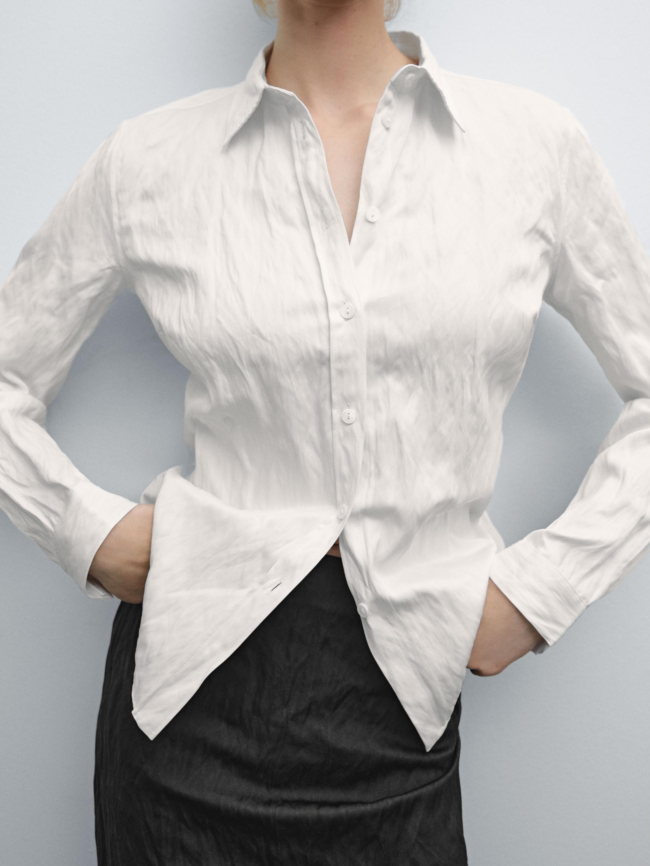 Textured cotton blend shirt
