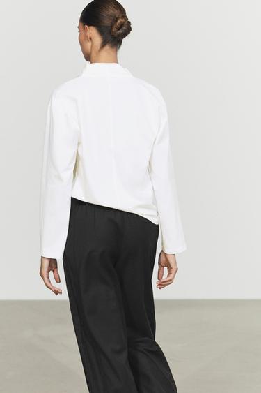 100% cotton draped neckline T-shirt — Off white 8
