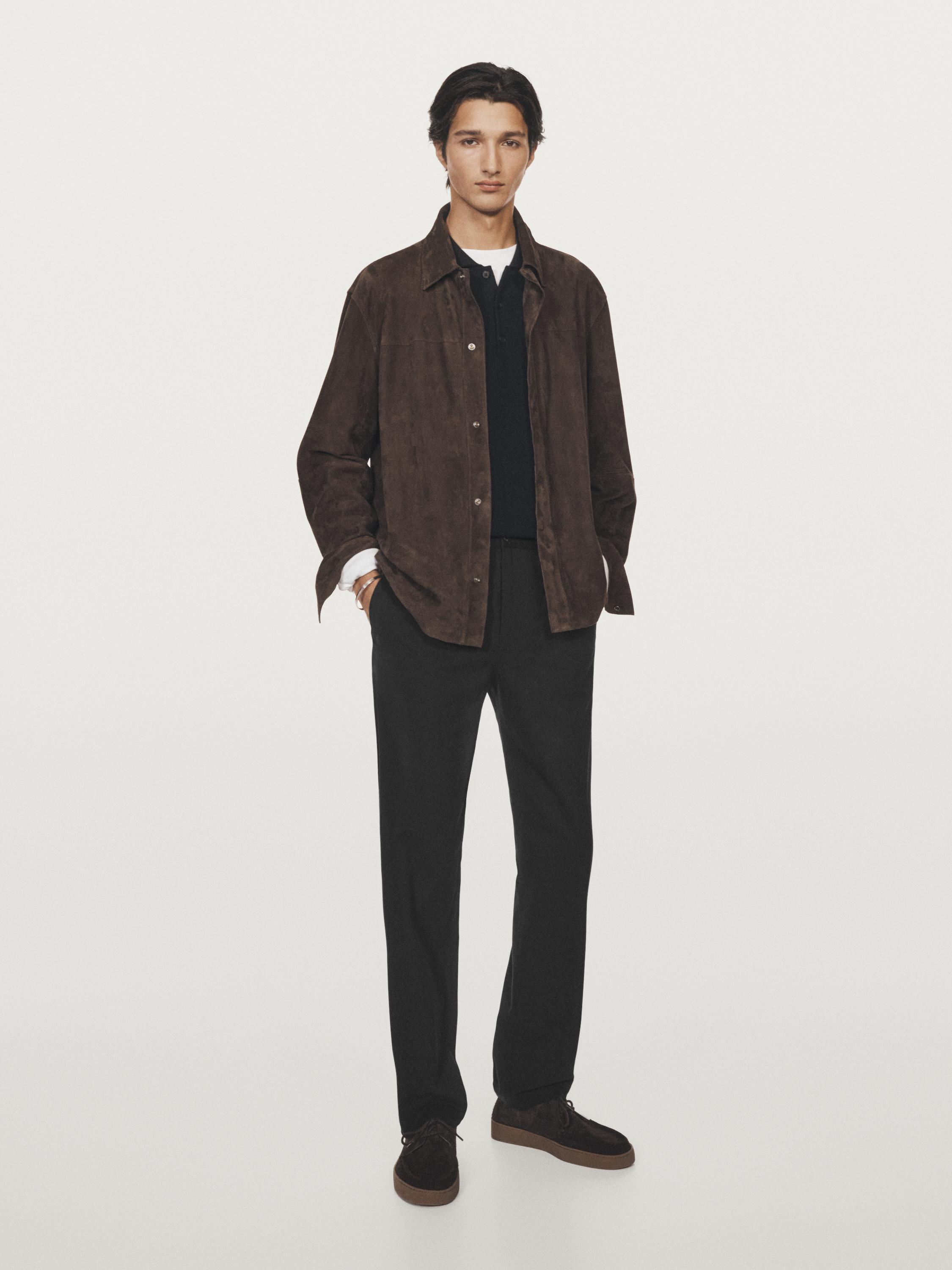 Cotton blend jogger fit trousers