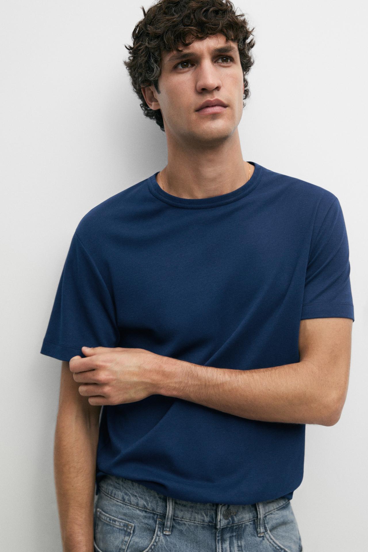 100% Cotton Short-Sleeve T-Shirt — FADED PETROL BLUE