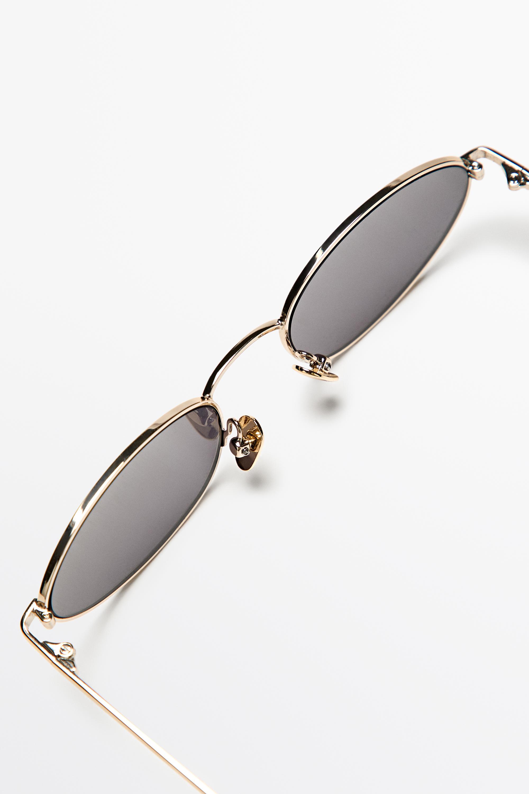 Oval metal sunglasses — SILVER