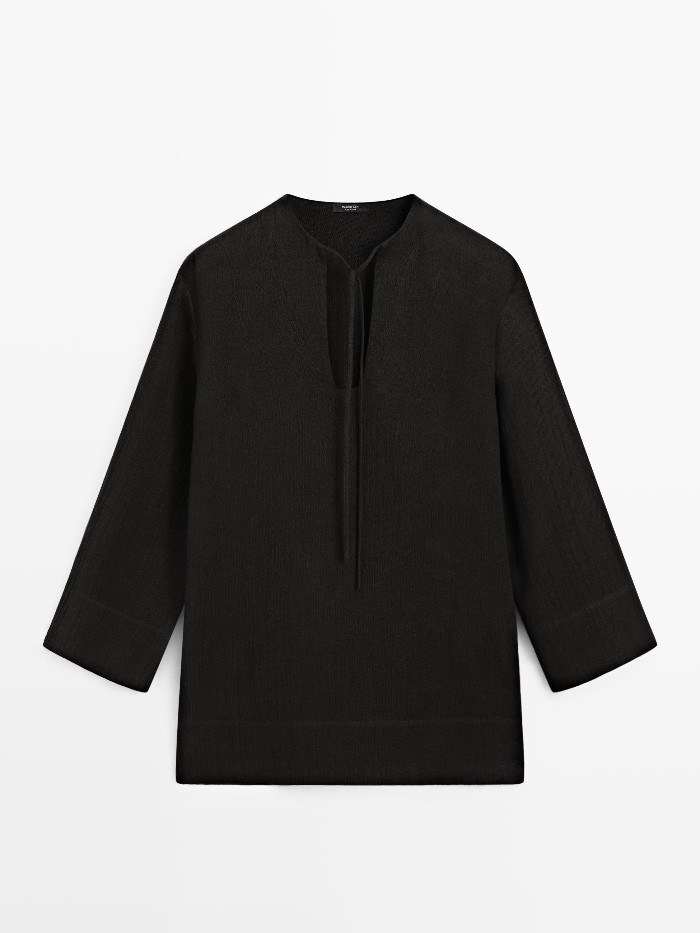 Mini-robe col officier 100 % lin