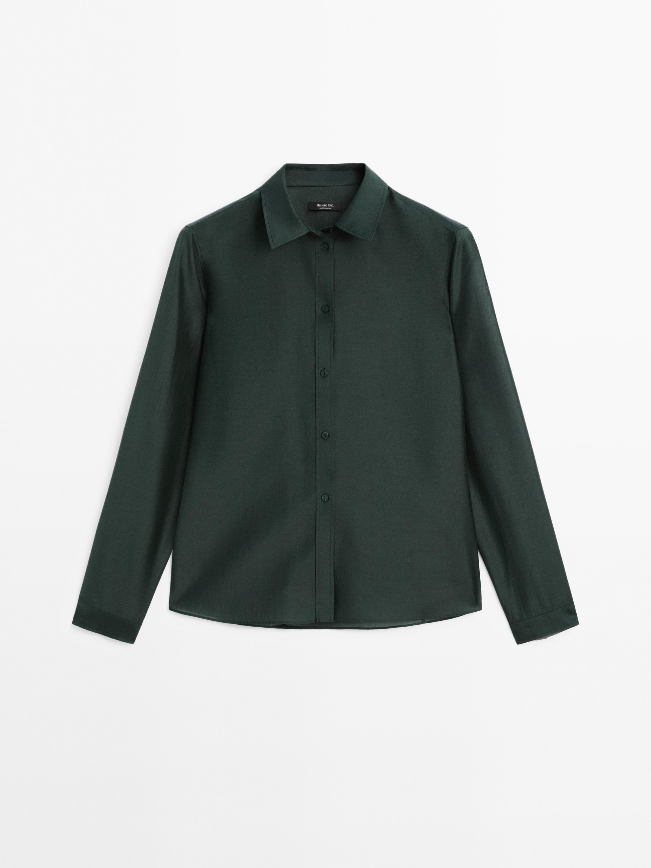Camisa fluida semitransparente