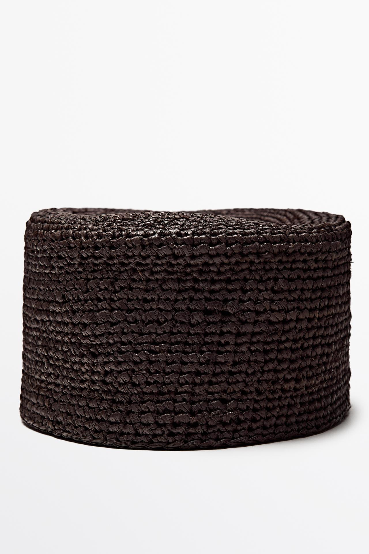 Raffia pillbox hat — OCHRE