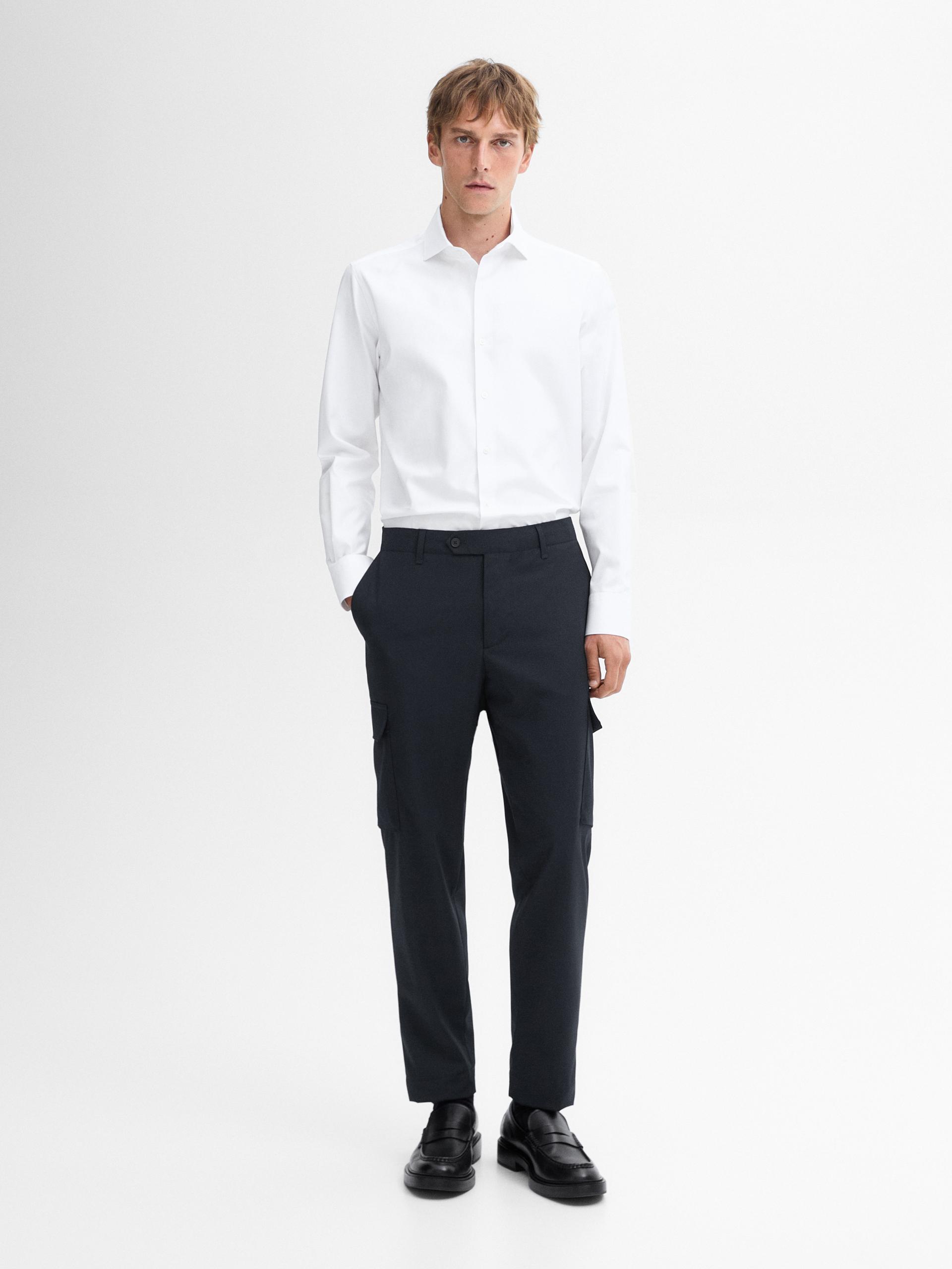 Camicia Slim Fit 100% Cotone - Bianco - 41 - Massimo Dutti - Maschile