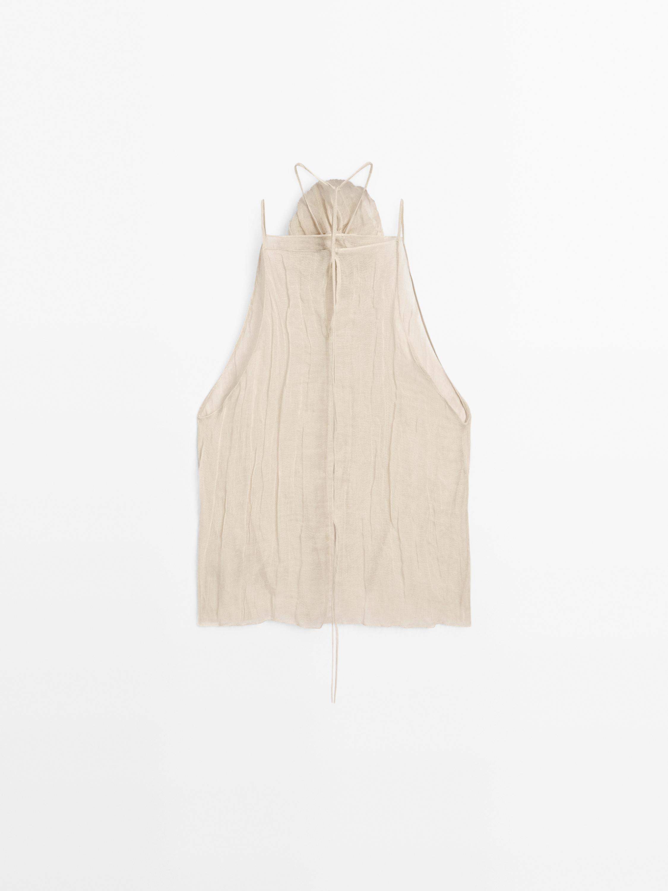 Halter top with floral detail