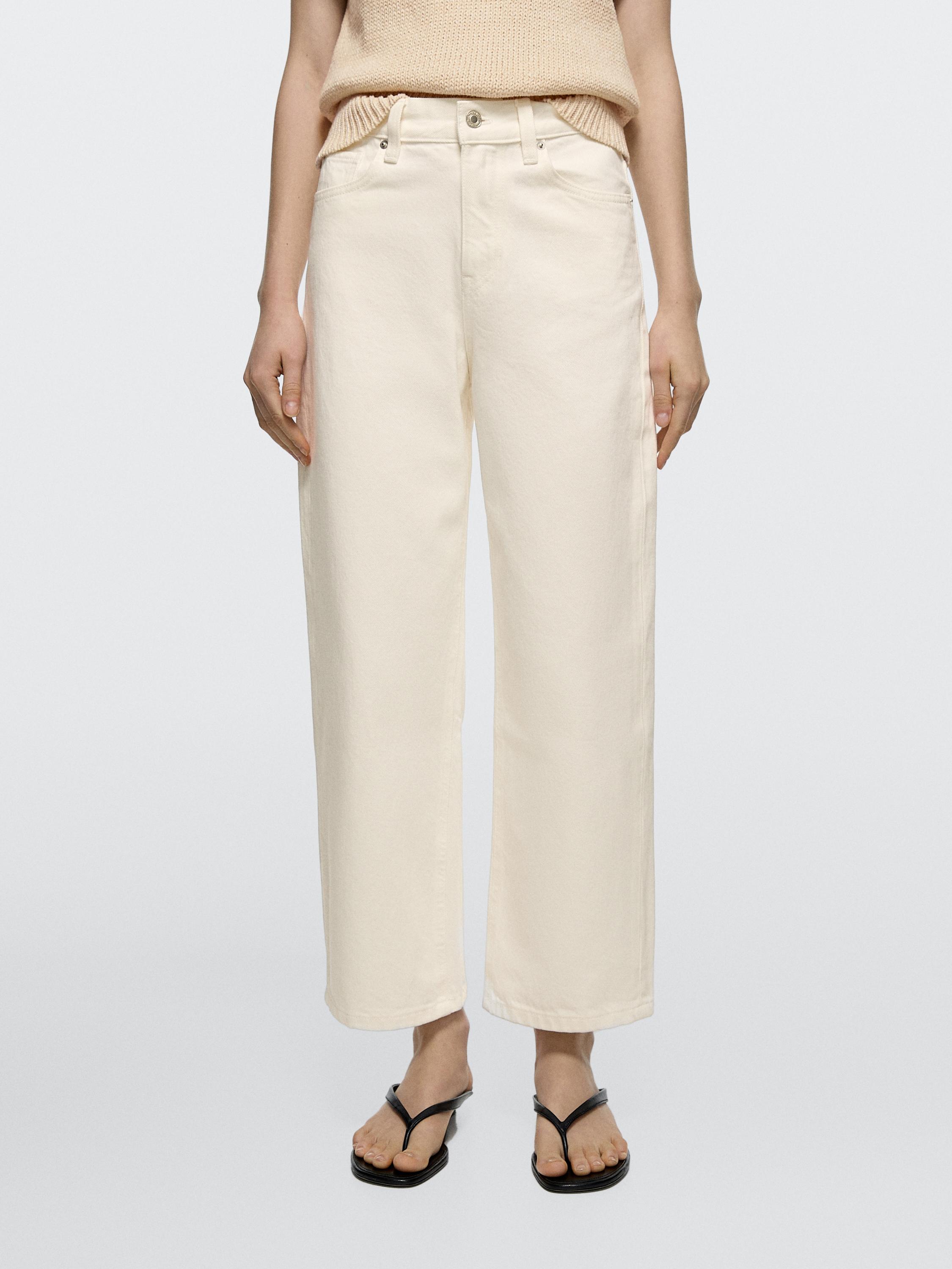 Mid-rise cropped wide-leg jeans