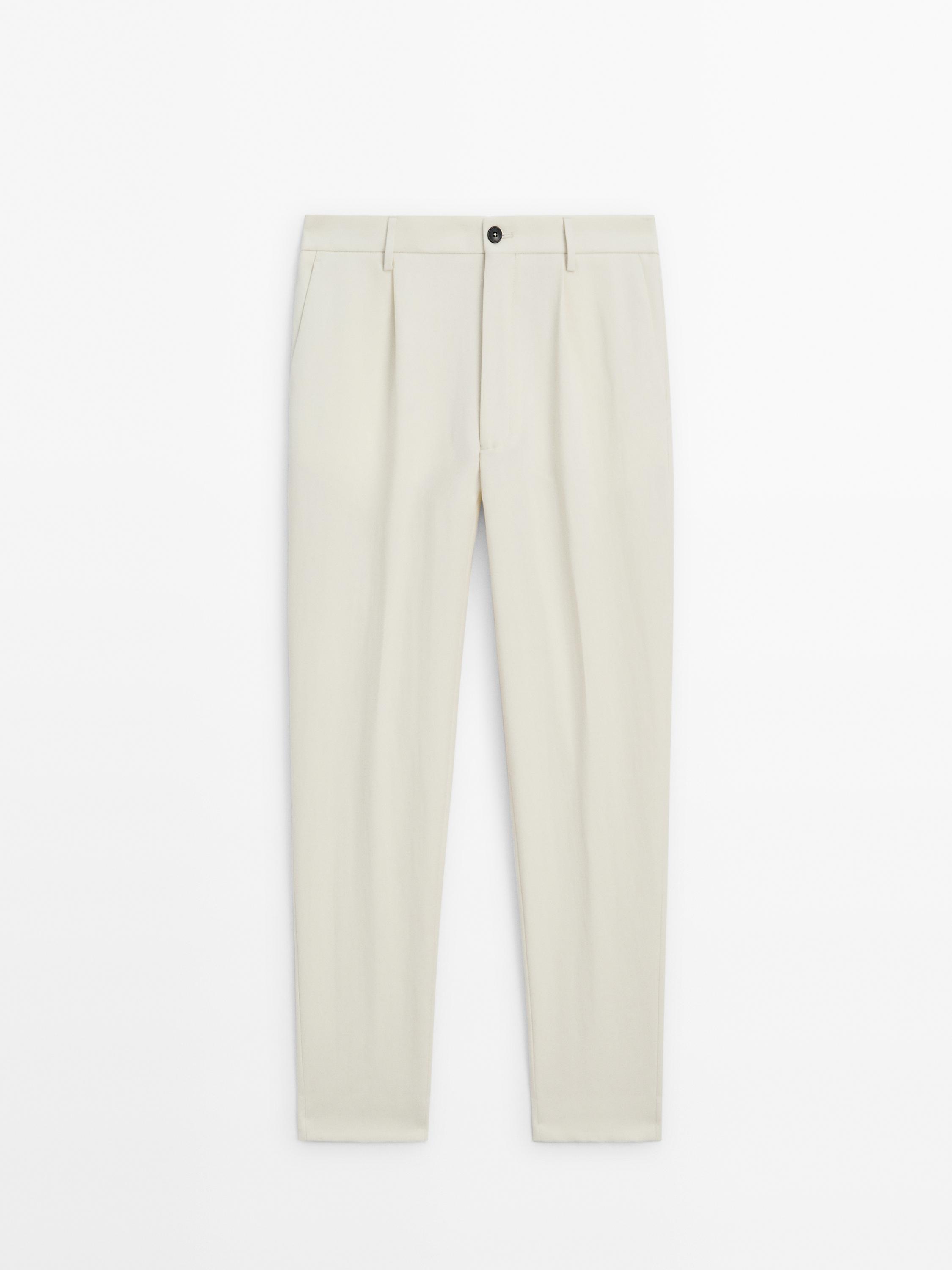 Cotton blend suit trousers