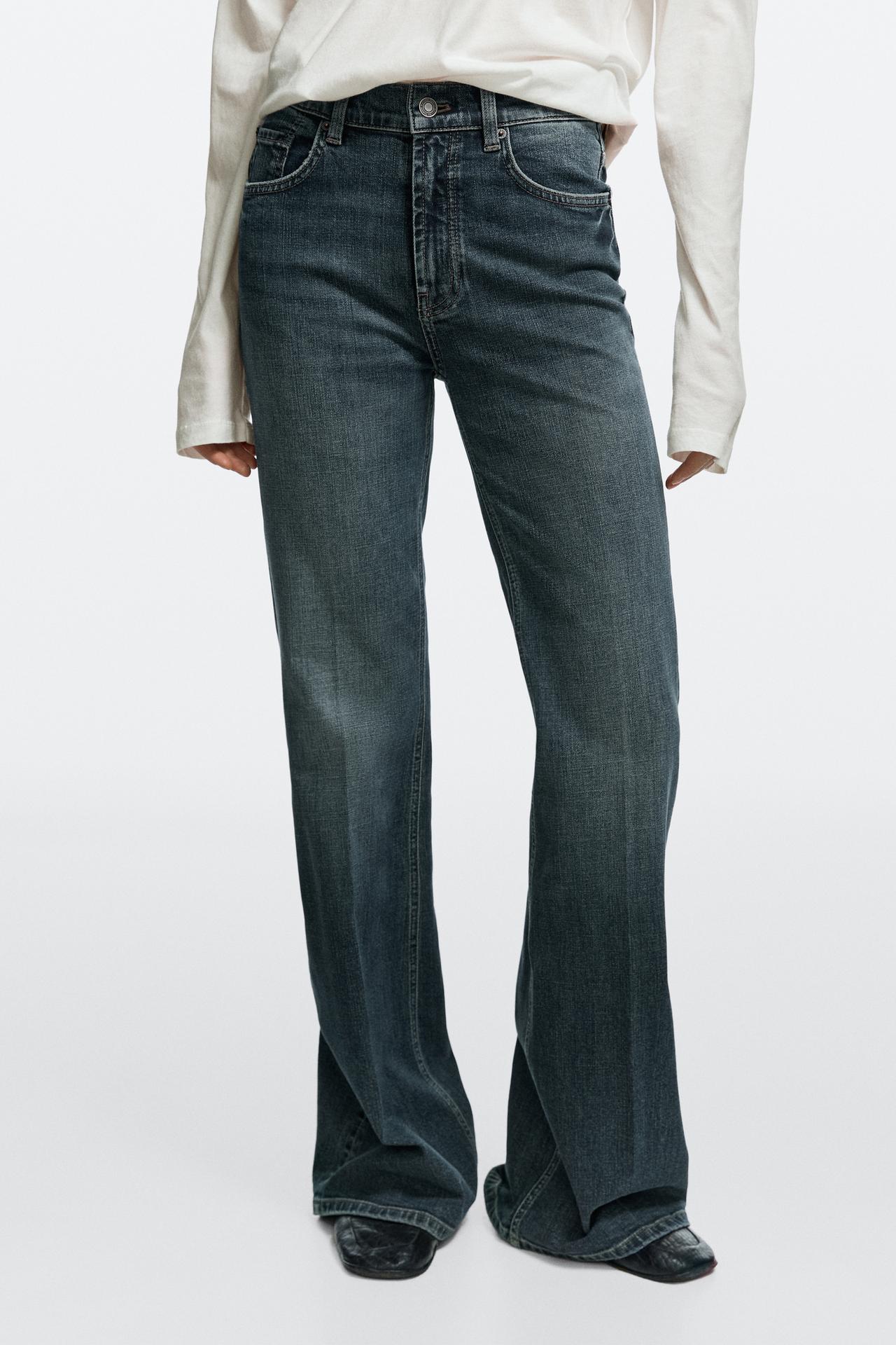 High-waist skinny flare jeans — Dark blue