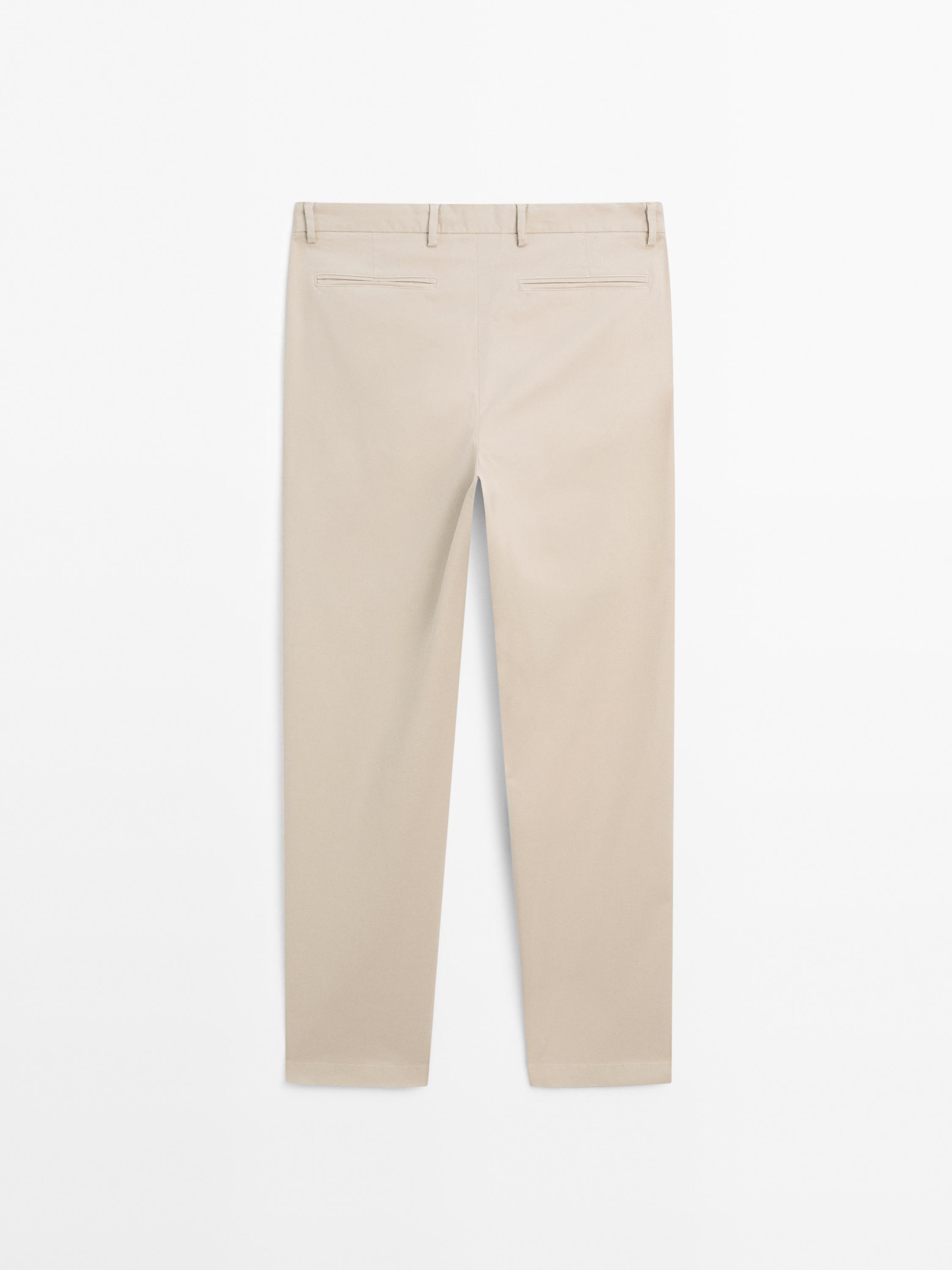 Slim fit textured trousers