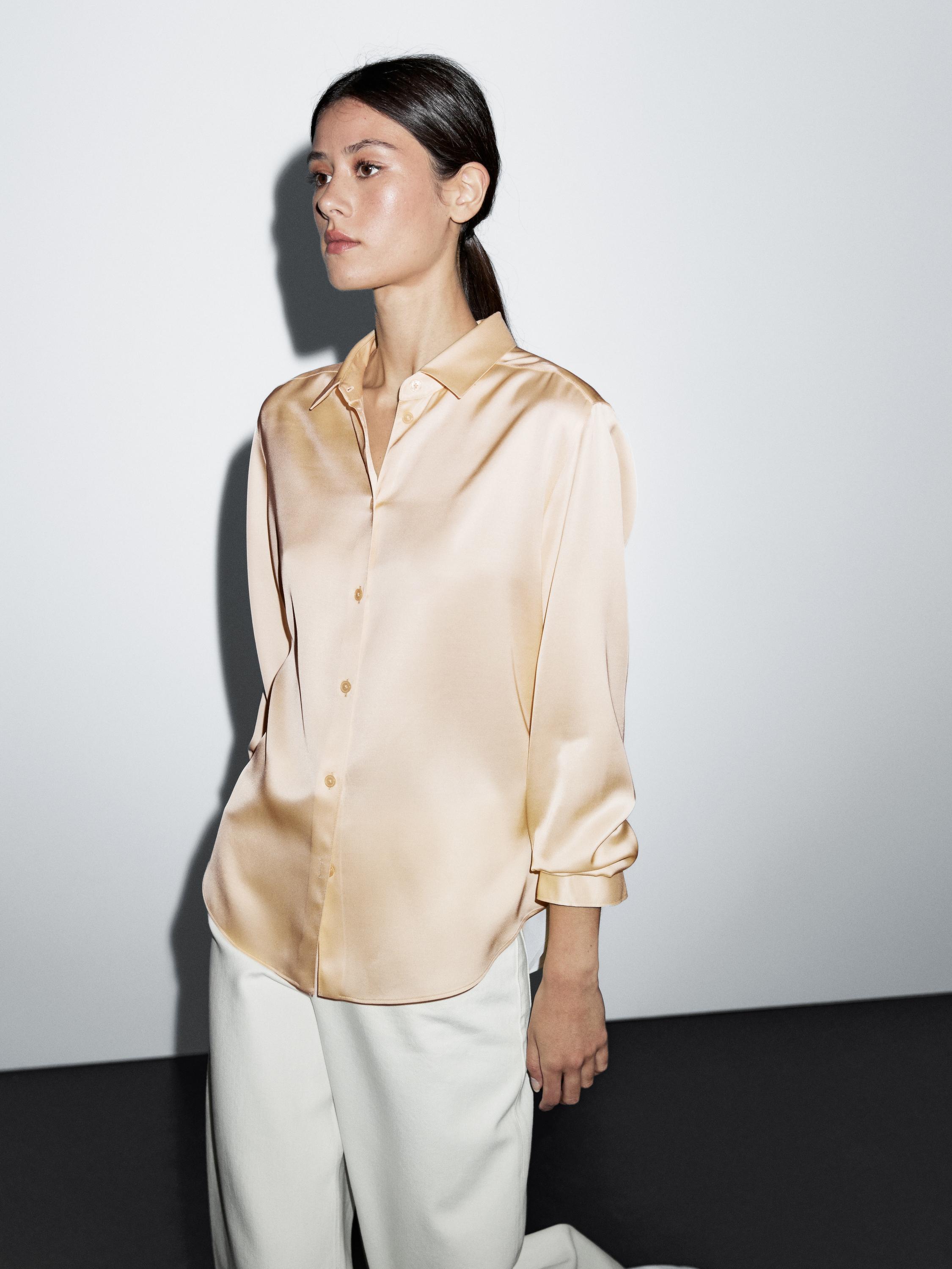 Flowing satin shirt