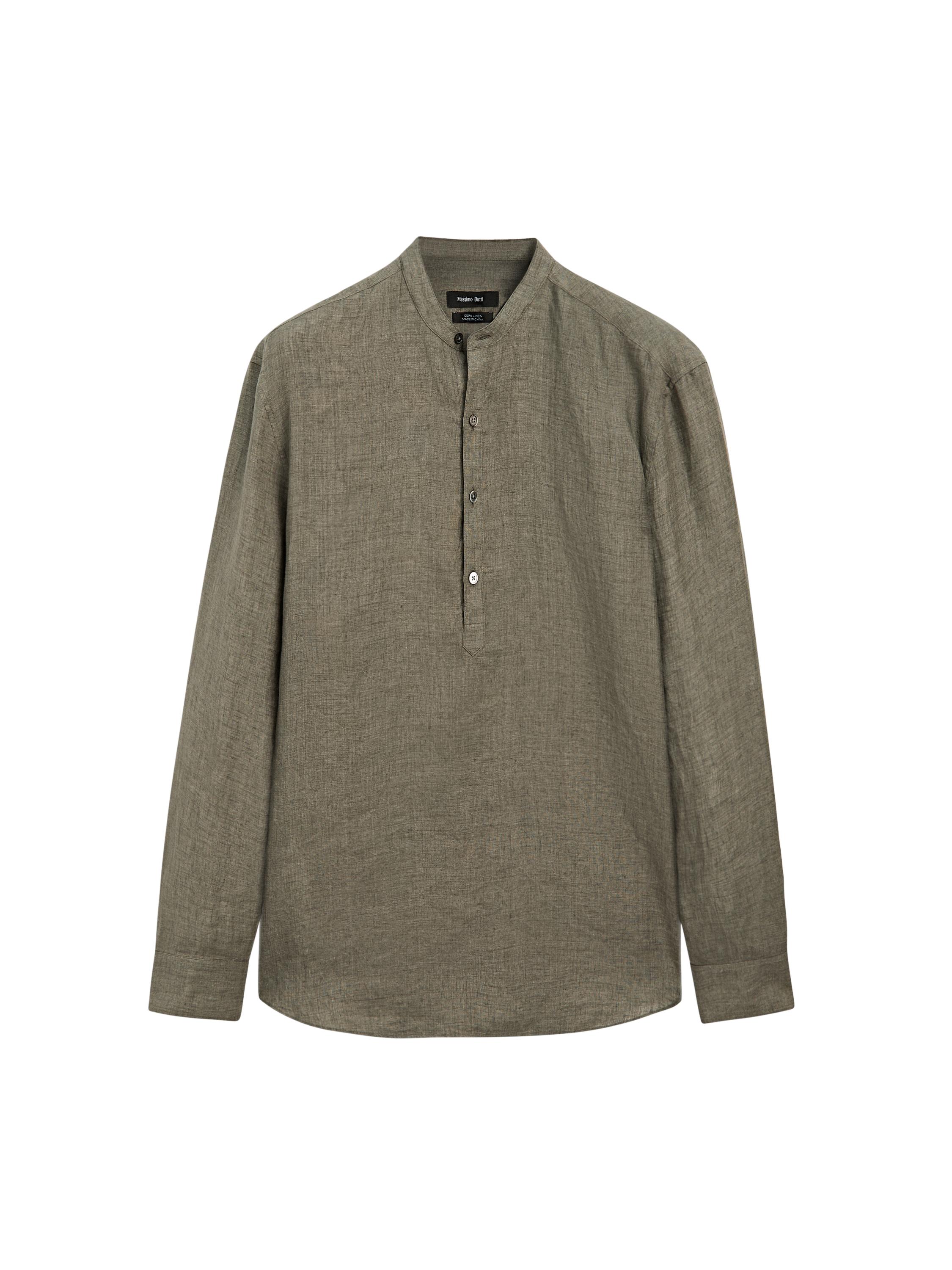 ★ Massimo Dutti★ Pin tuck detail 100% linen shirt 0018272 Lightweight 100% linen shirt with pintucks · Brown · Shirts