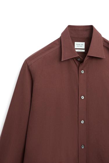 Regular fit cotton blend shirt - LIMITED EDITION — DARK MAROON 6
