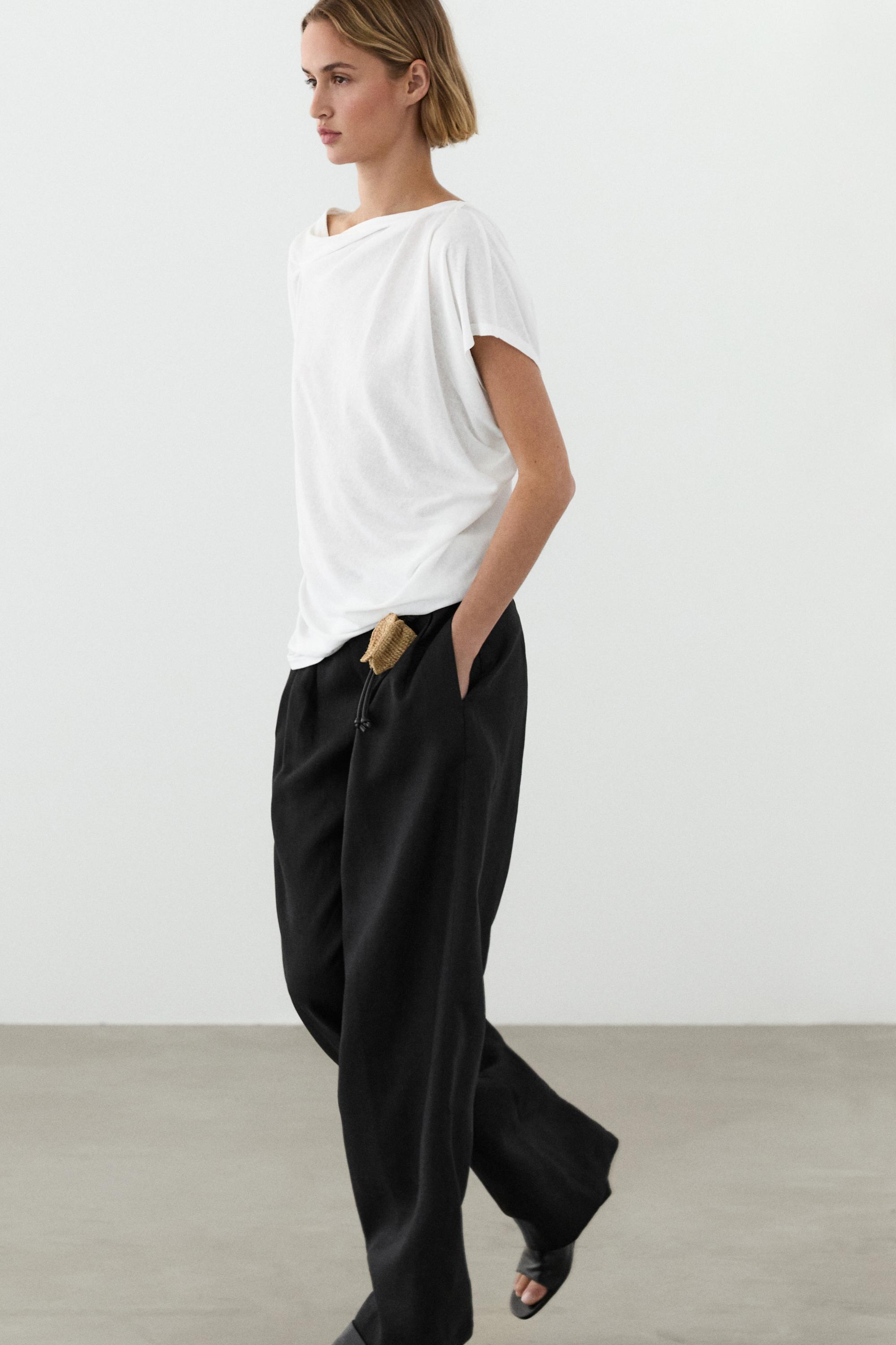 T-shirt fluide manches courtes effet crêpe