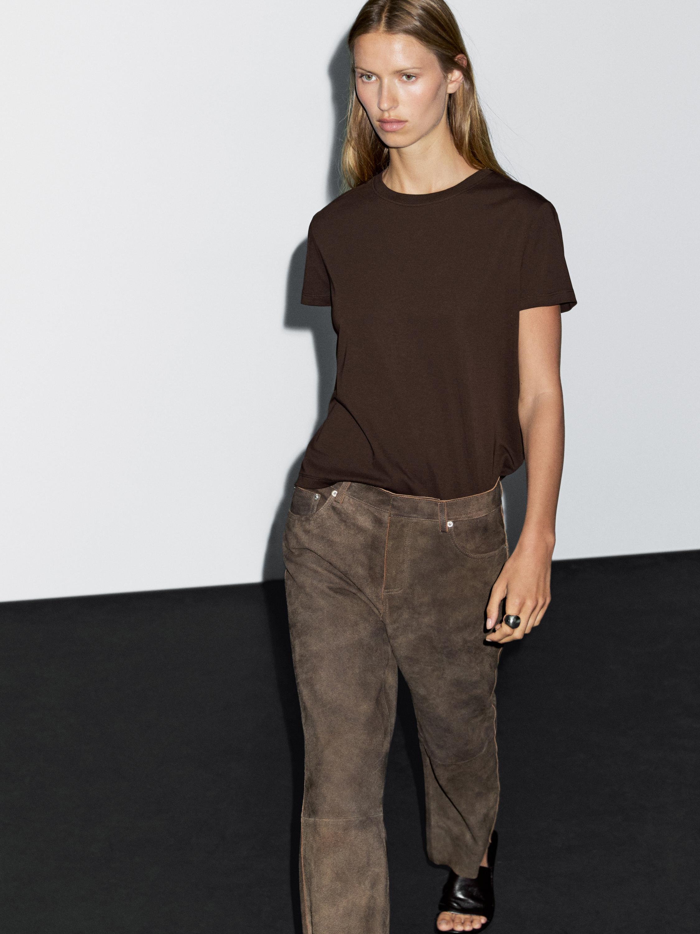 Heavy weight cotton T-shirt with seam detail