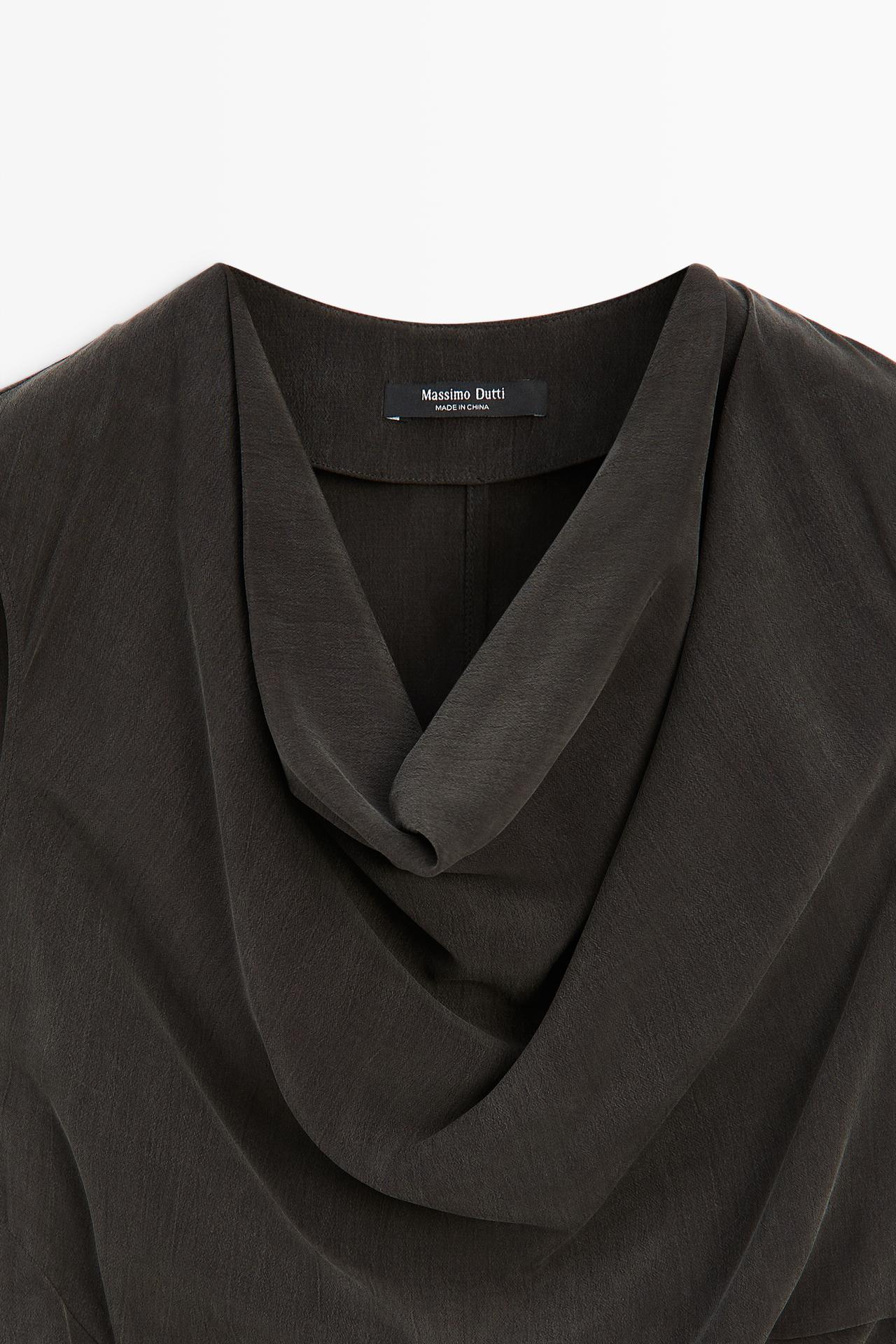 Draped detail midi dress — Chocolate