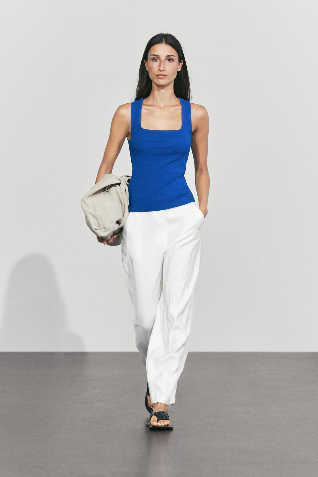 Square Neck Top — Electric blue